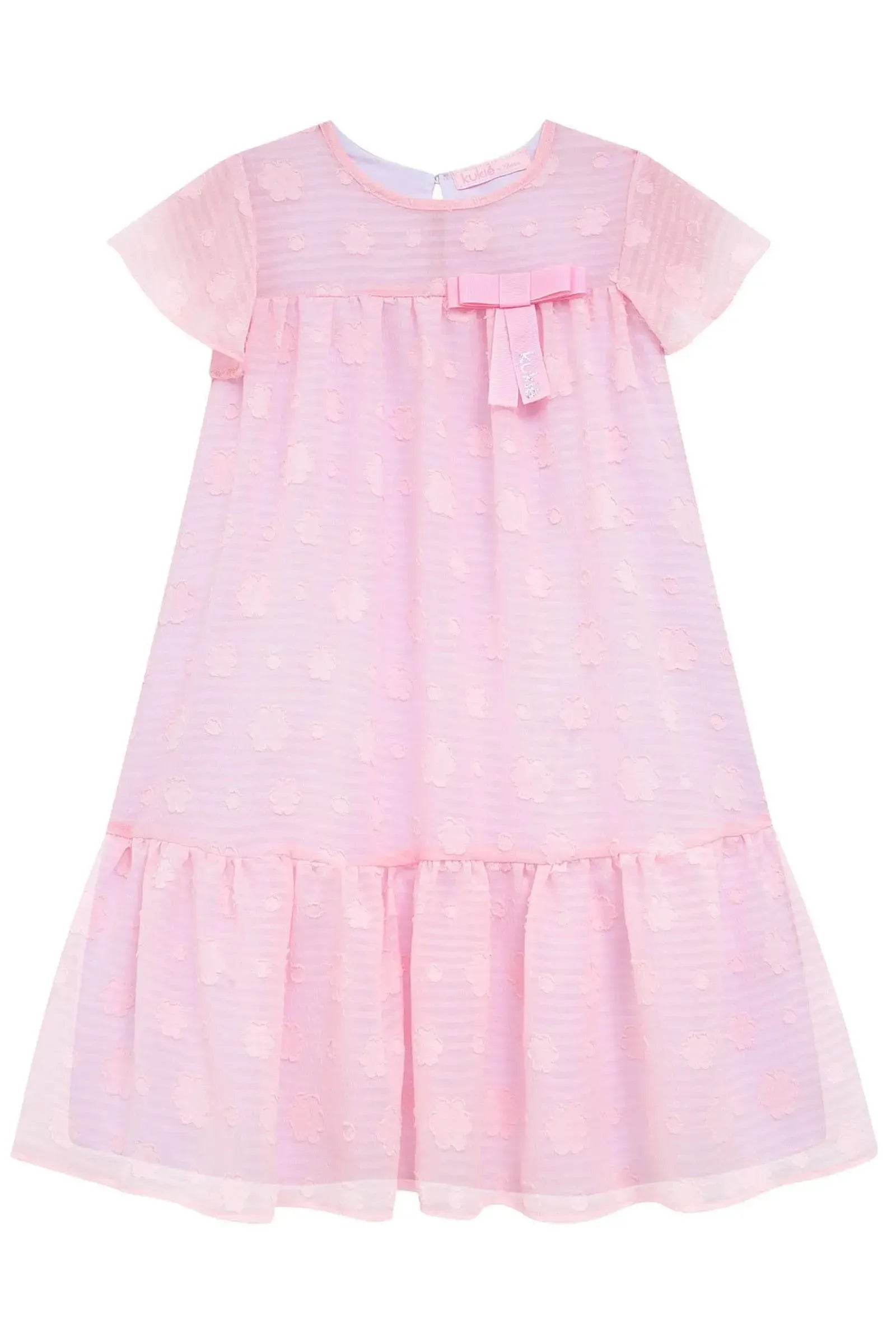 Vestido em Chiffon Flores 96558 Kukiê Infantil Menina