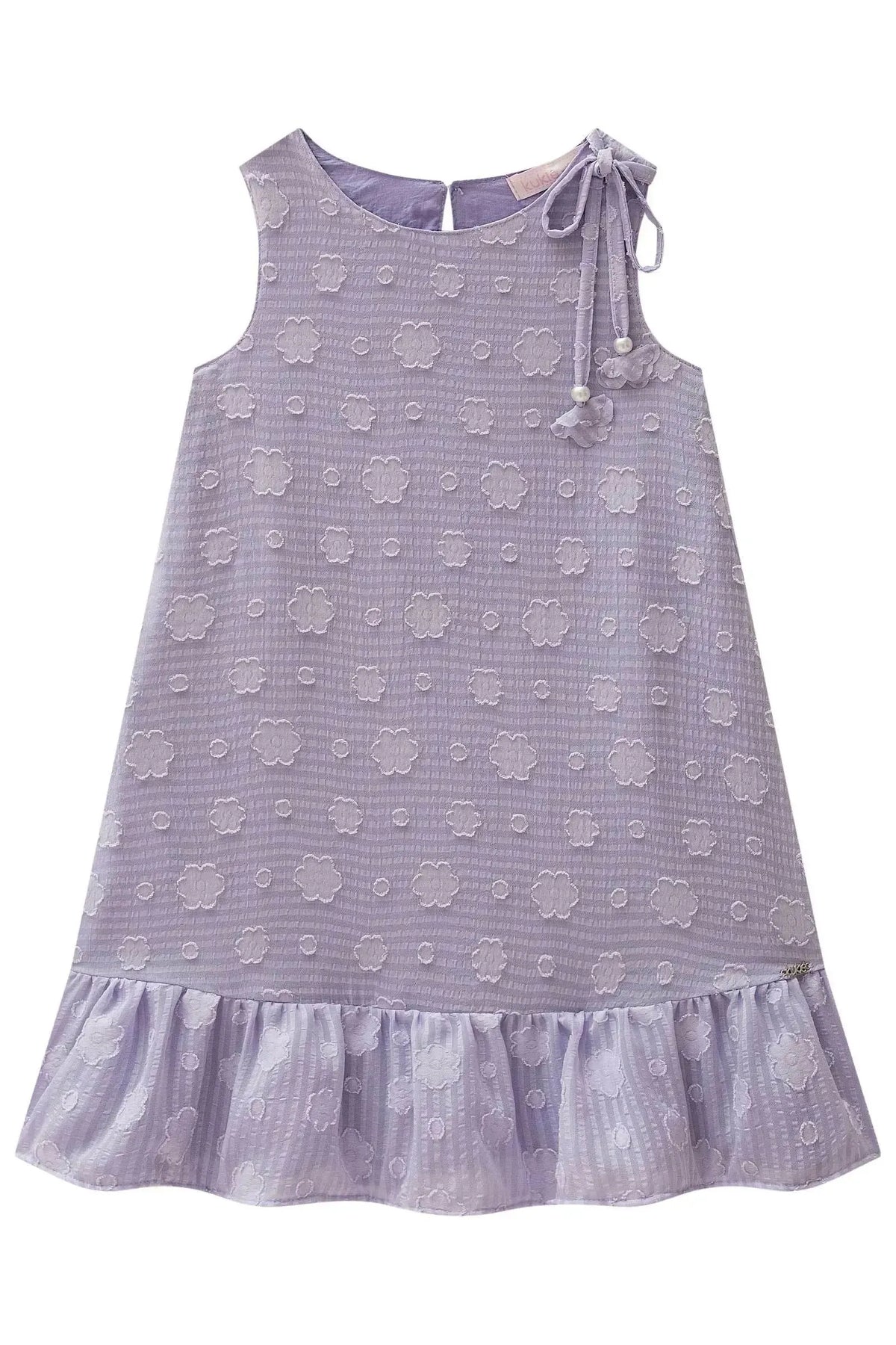 Vestido em Chiffon Flores 99393 Kukiê Infantil Menina