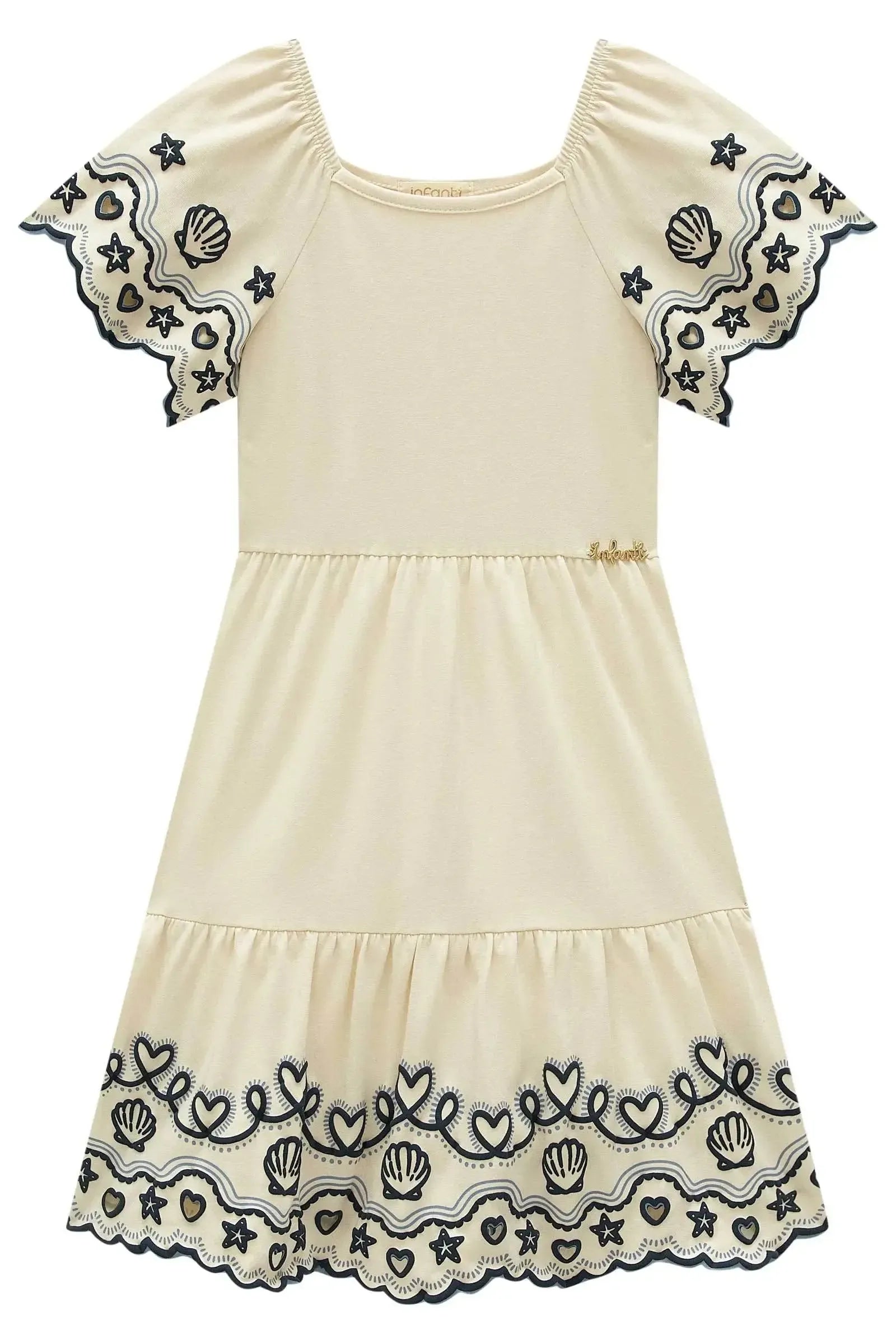 Vestido em Cotton 21729 Infanti Infantil Menina