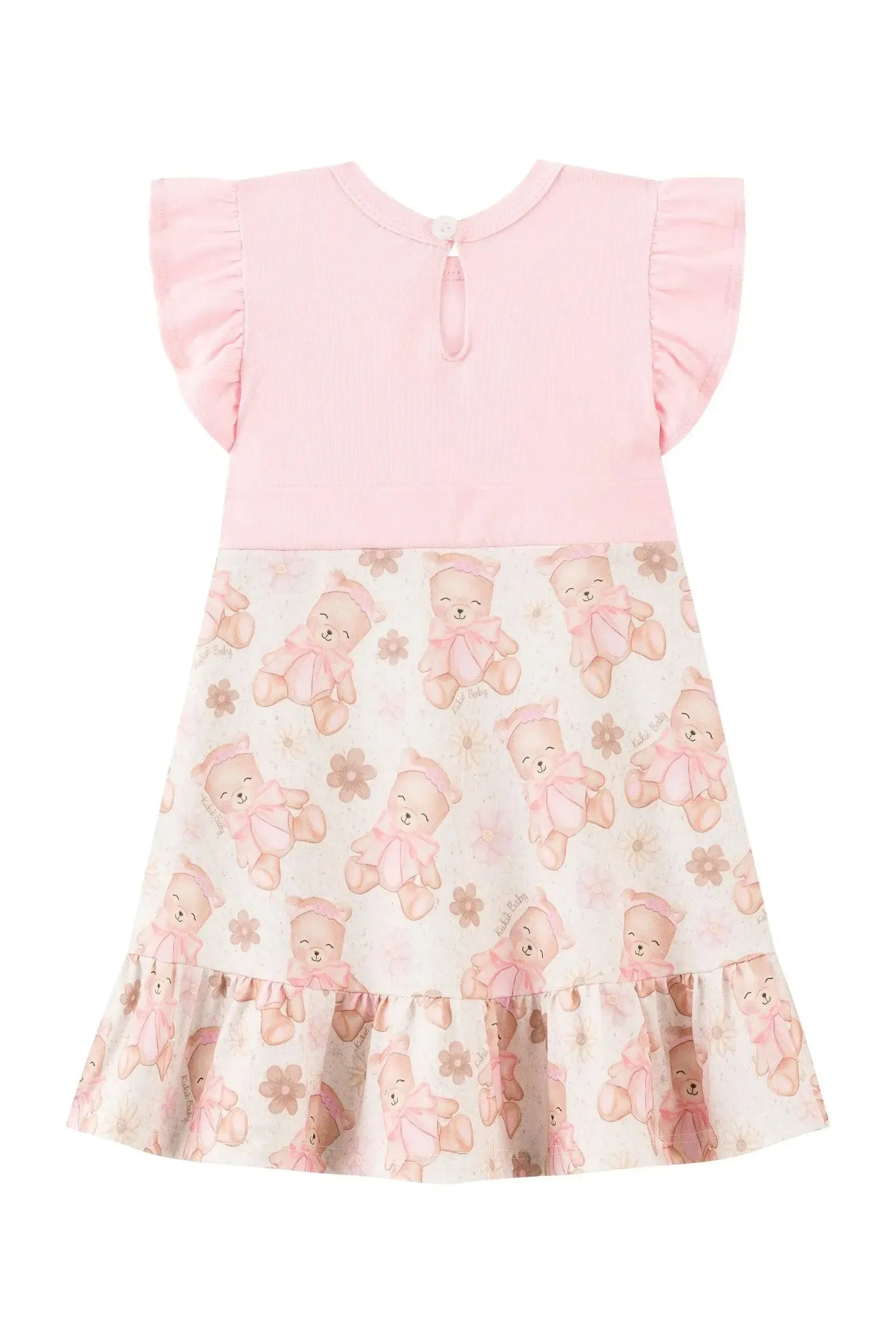 Vestido em Cotton e Malha Power 93841 Kukiê Bebê Menina