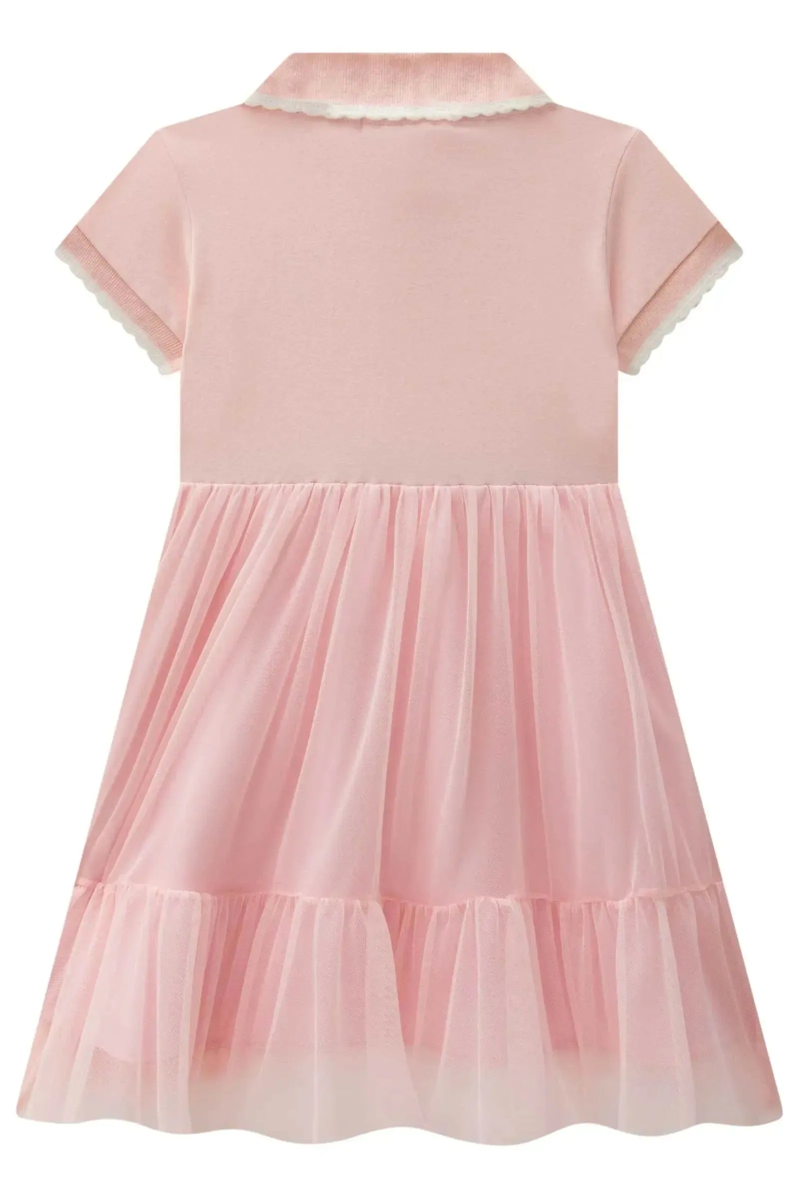 Vestido em Cotton e Tule com Elastano 98062 Kukiê Infantil Menina