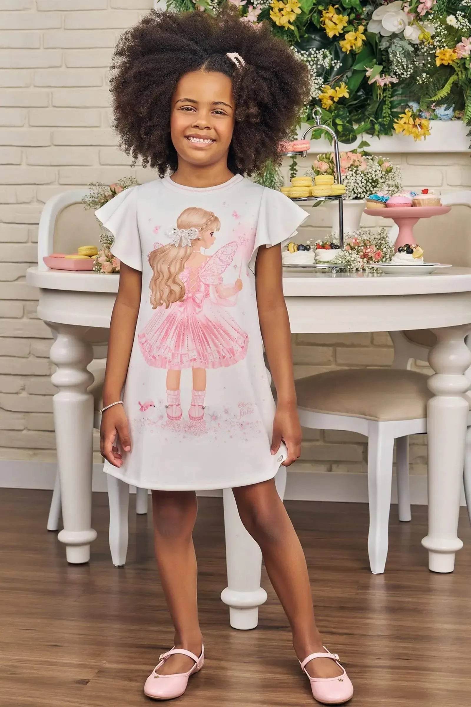 Vestido em Fly Tech 83192 Kukiê Infantil Menina
