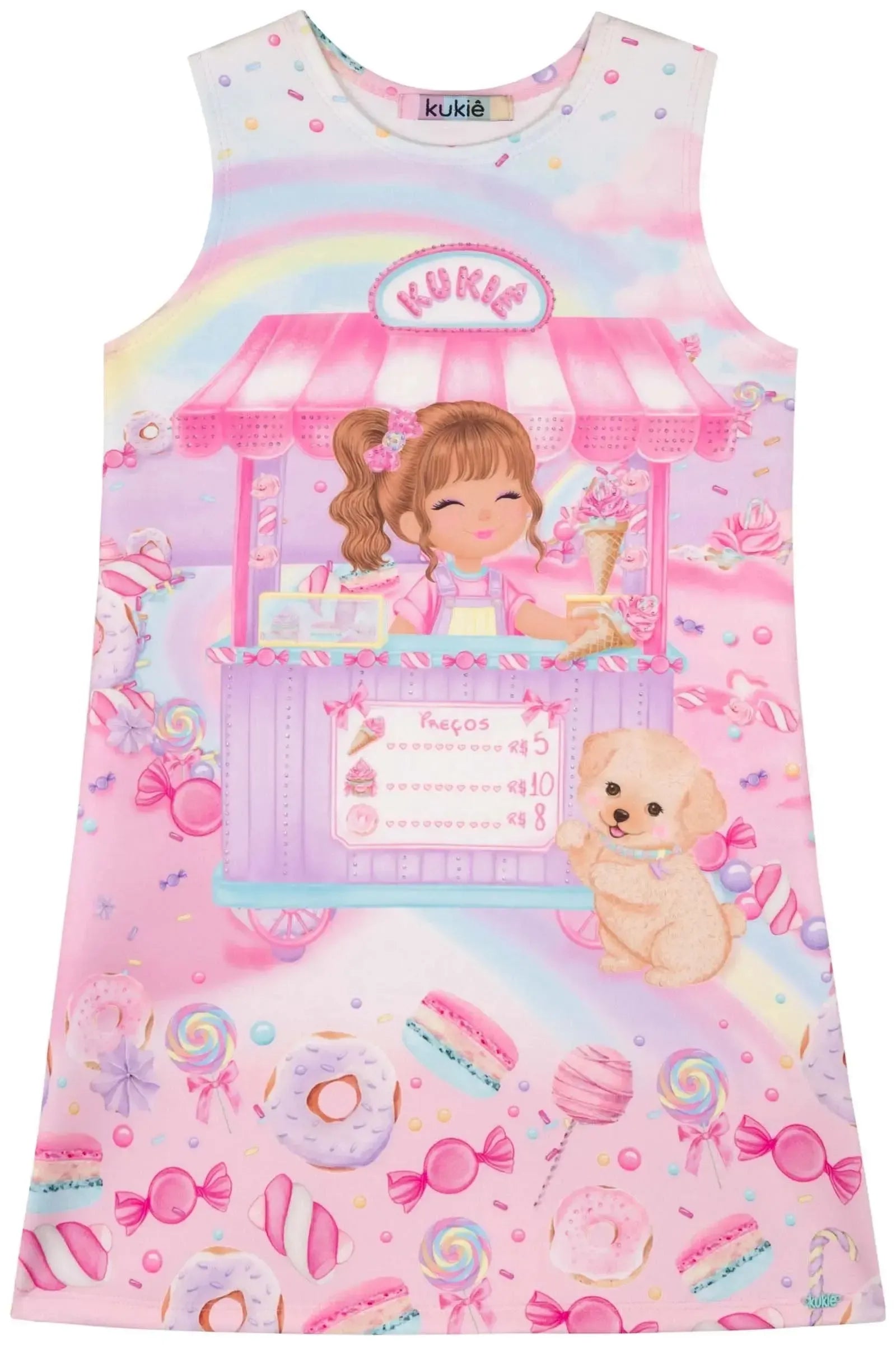 Vestido em Fly Tech 83219 Kukiê Infantil Menina