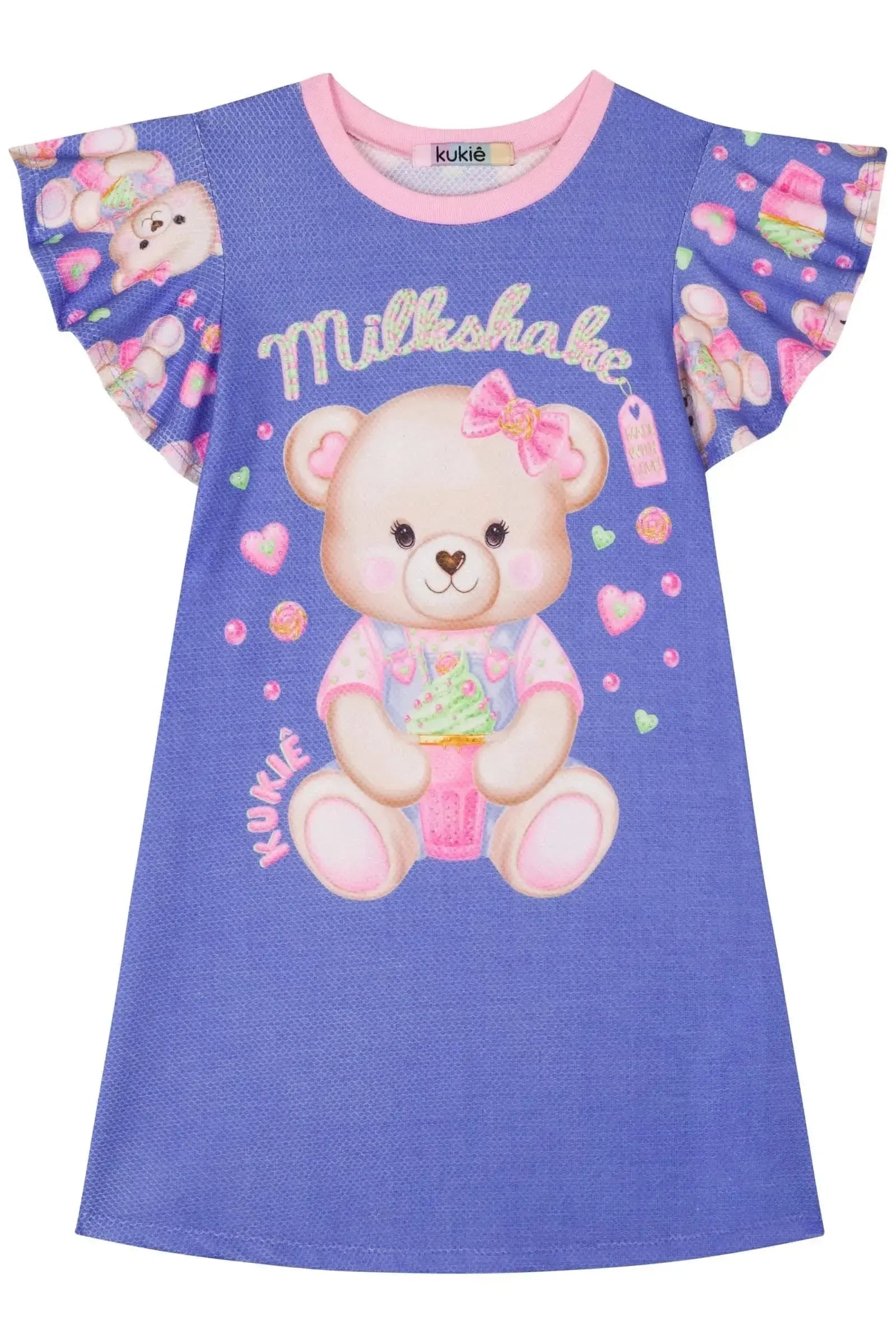 Vestido em Fly Tech 83223 Kukiê Infantil Menina
