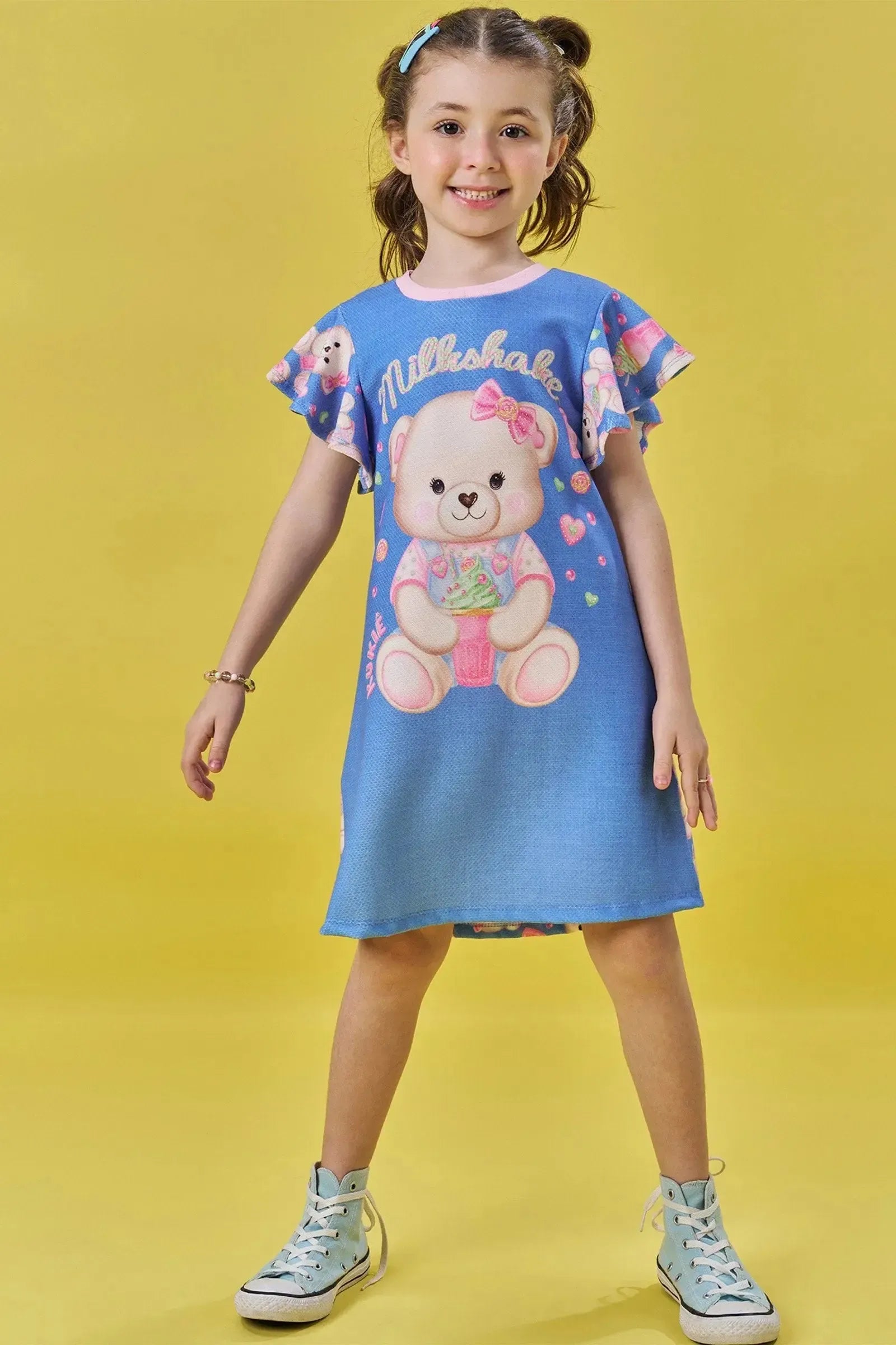 Vestido em Fly Tech 83223 Kukiê Infantil Menina