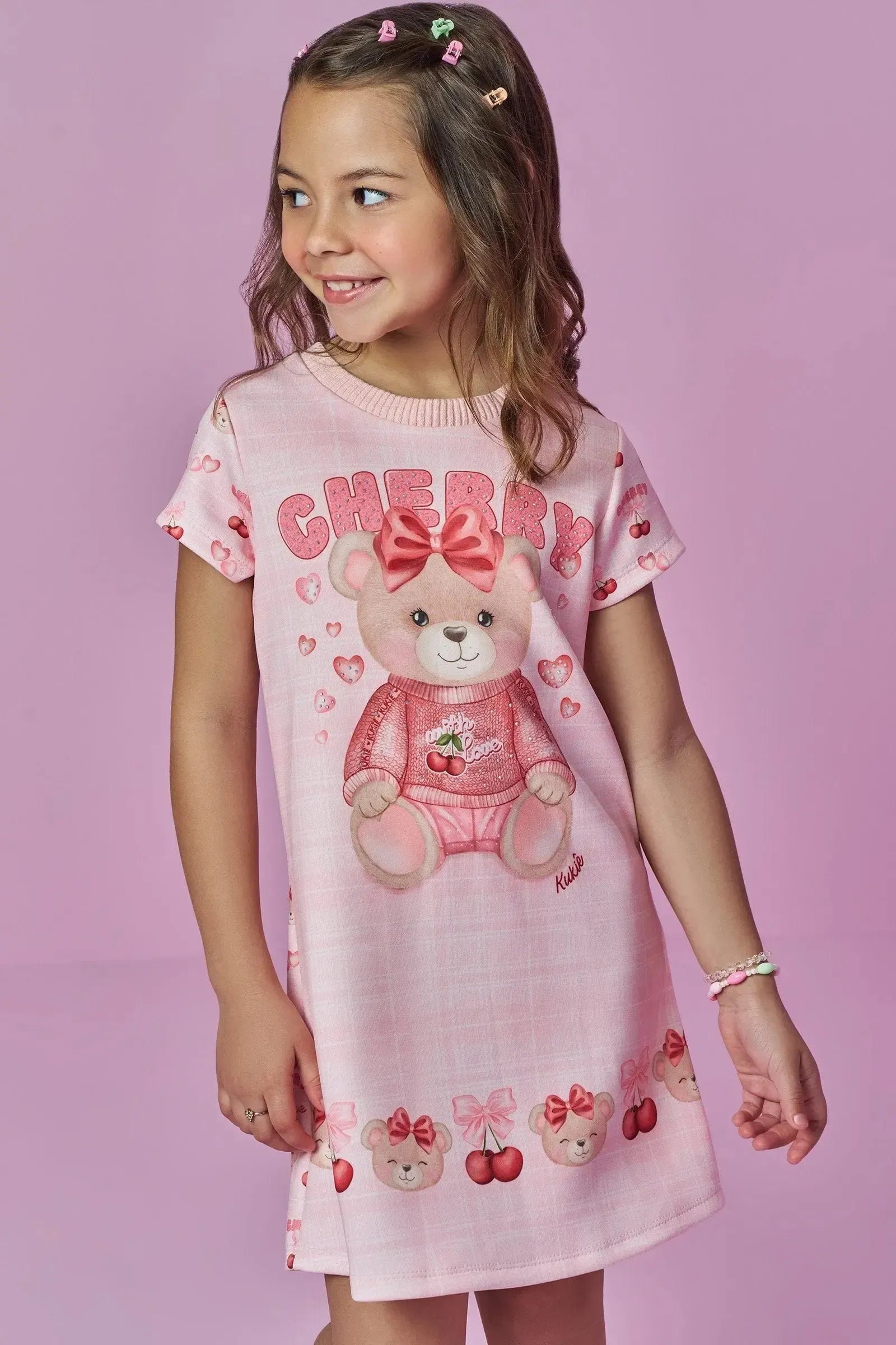 Vestido em Fly Tech 93755 Kukiê Infantil Menina