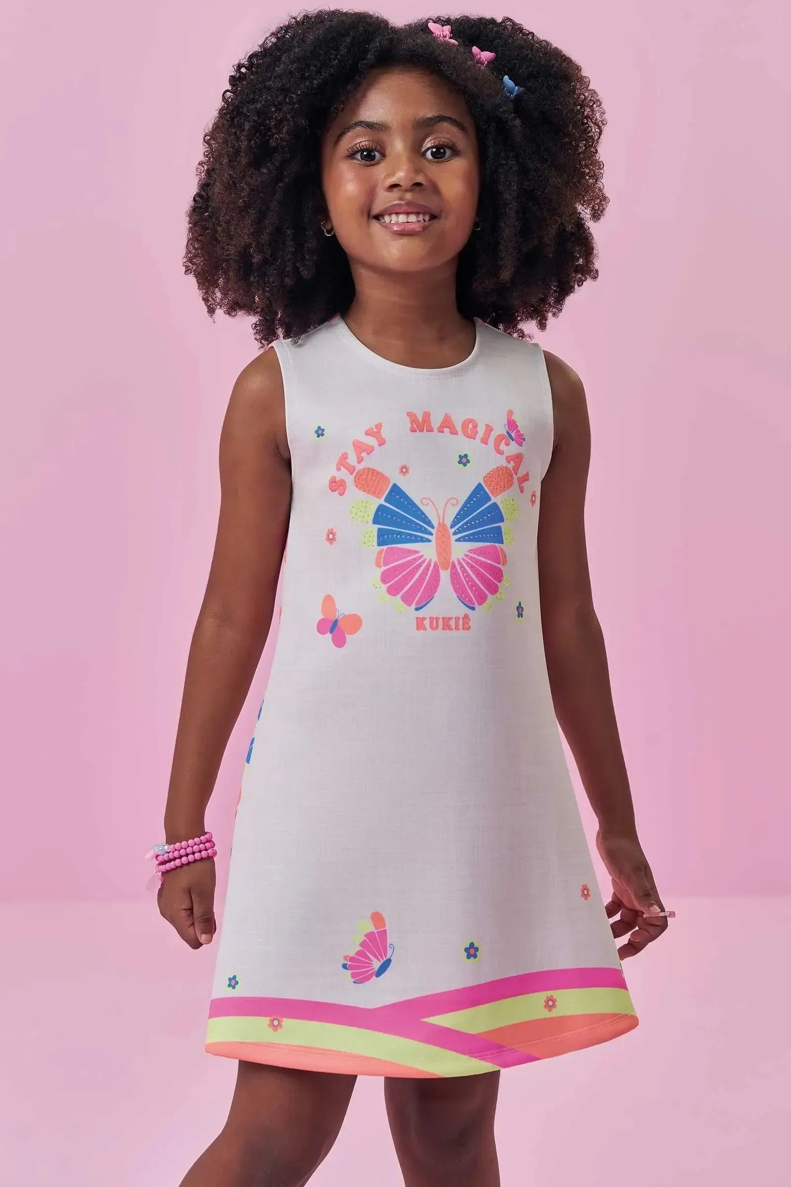 Vestido em Fly Tech 99639 Kukiê Infantil Menina