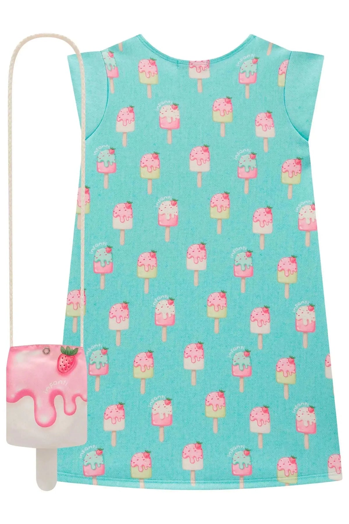Vestido em Fly Tech. Acompanha Bolsa 99382 Infanti Infantil Menina