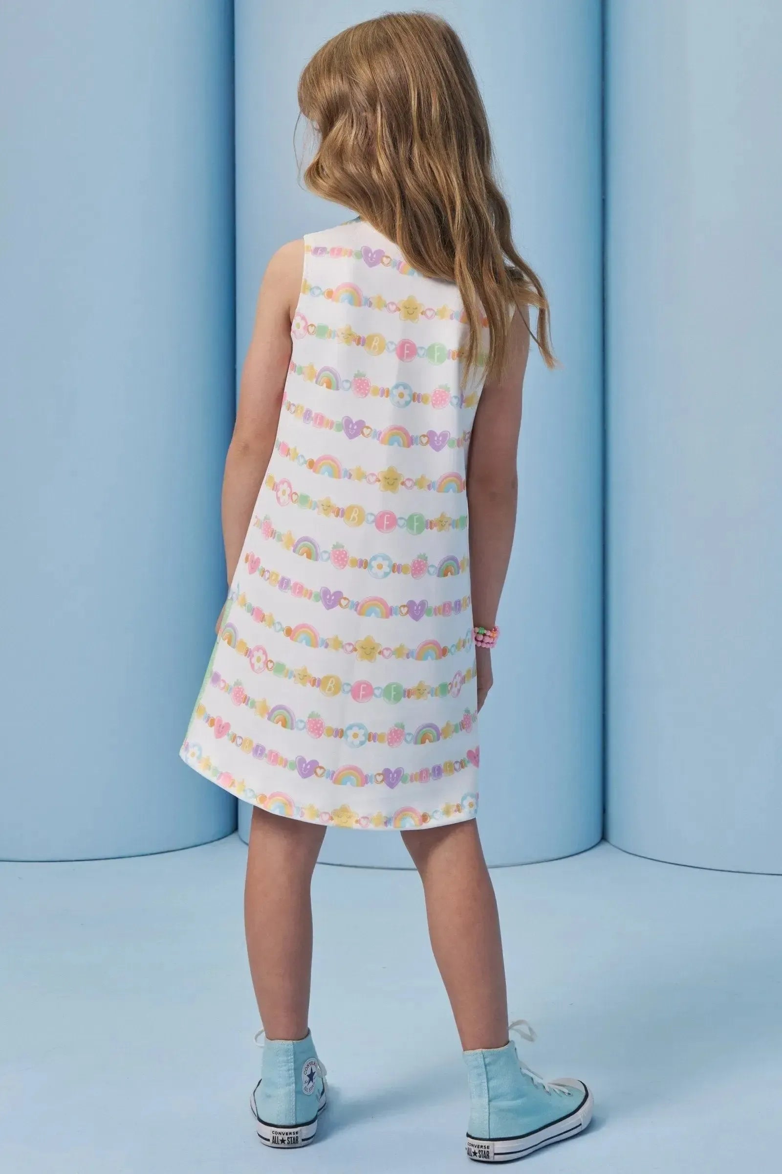 Vestido em Fly Tech. Acompanha Kit Pulseiras. 93432 Infanti Infantil Menina