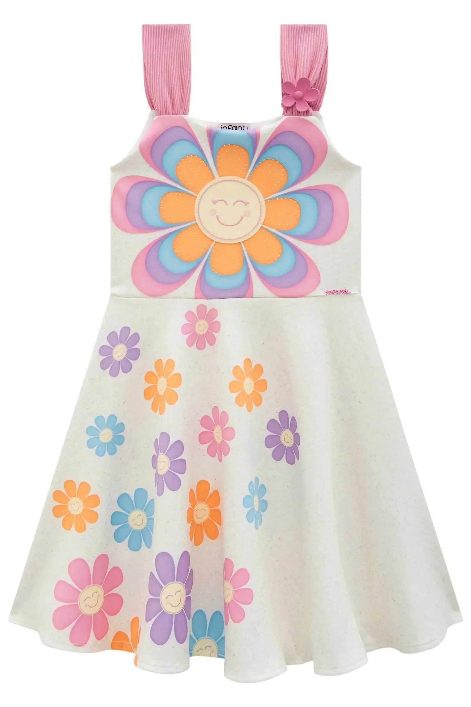 Vestido em Fly Tech. Acompanha Presilha de Cabelo 94928 Infanti Infantil Menina