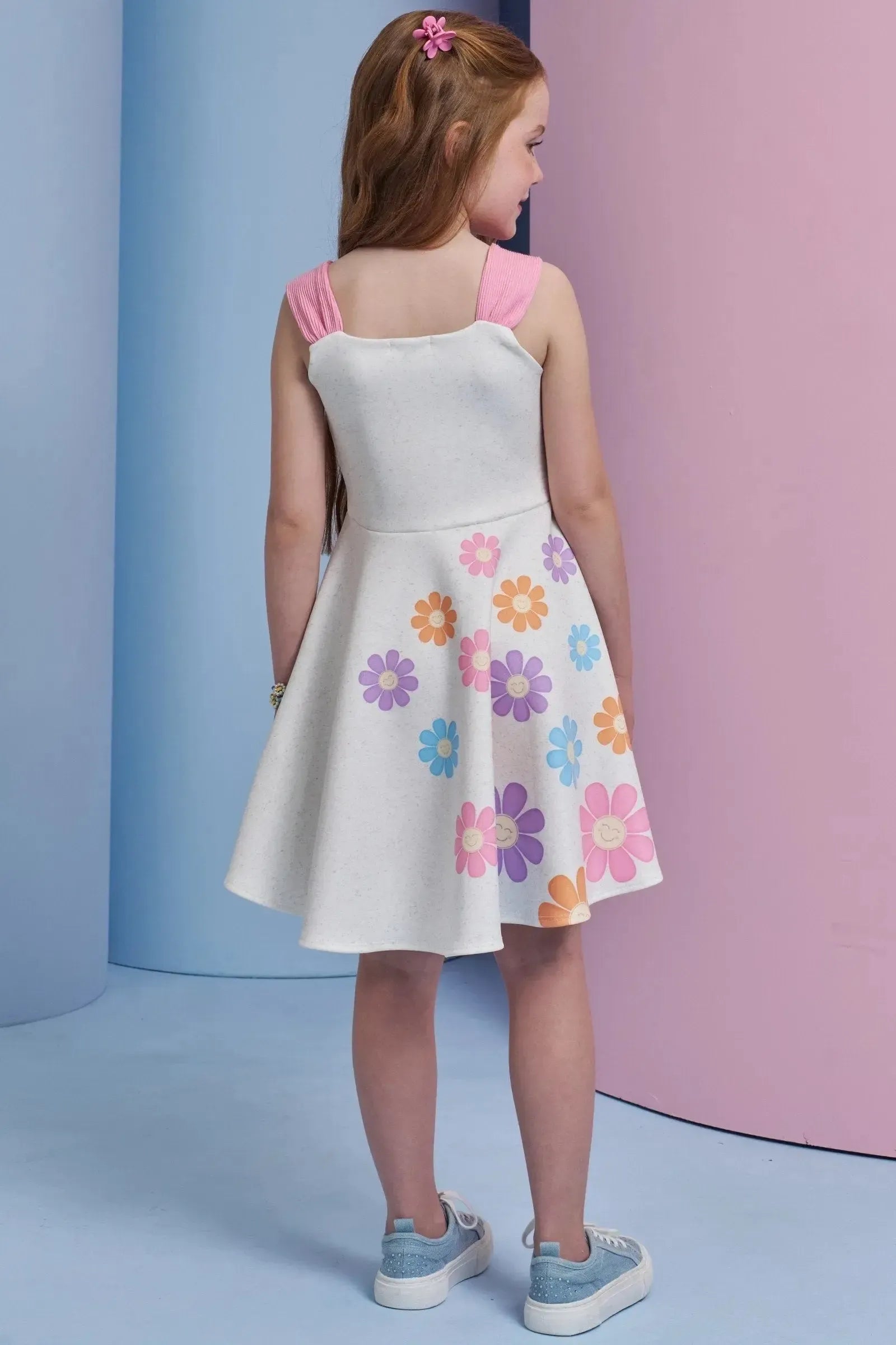 Vestido em Fly Tech. Acompanha Presilha de Cabelo 94928 Infanti Infantil Menina