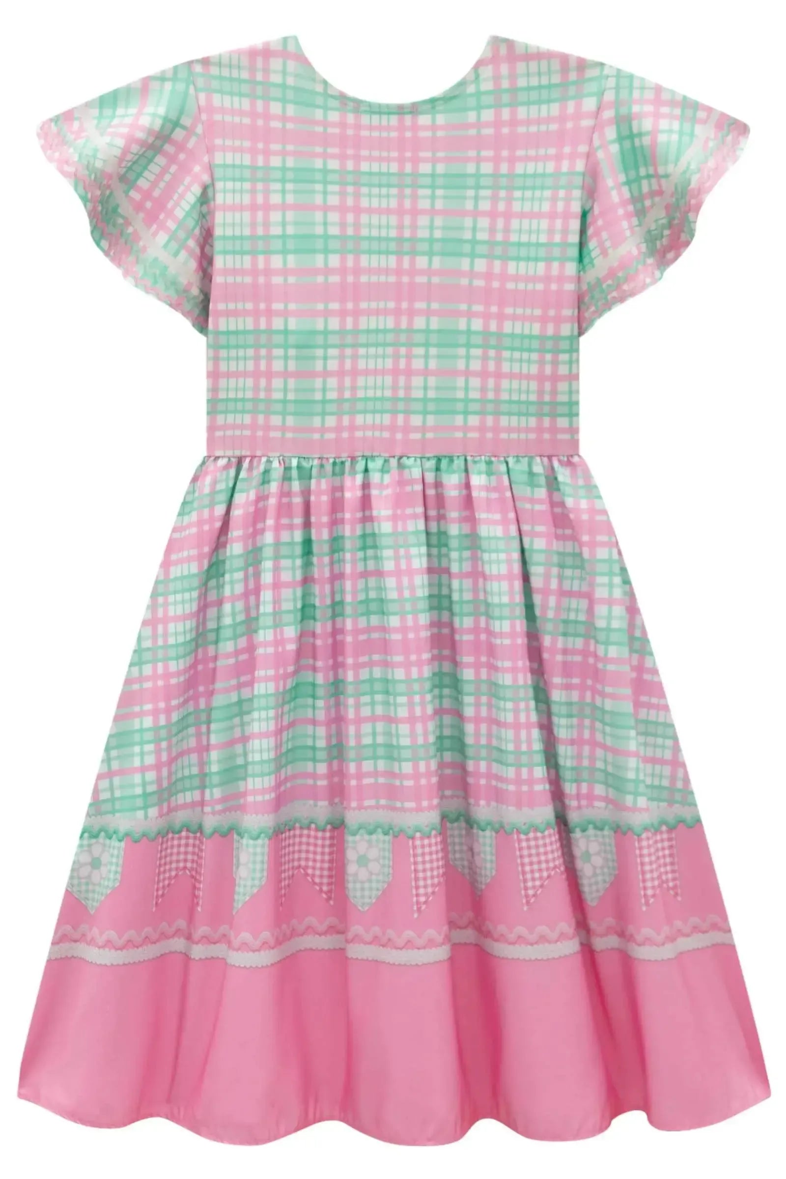 Vestido em Fly Tech e Nylon com Laços Aplicados e Estampa Delicada. Toda a Doçura Da Caipira Princess Para Comemorar a Festa Junina. 97505 Infanti Infantil Menina