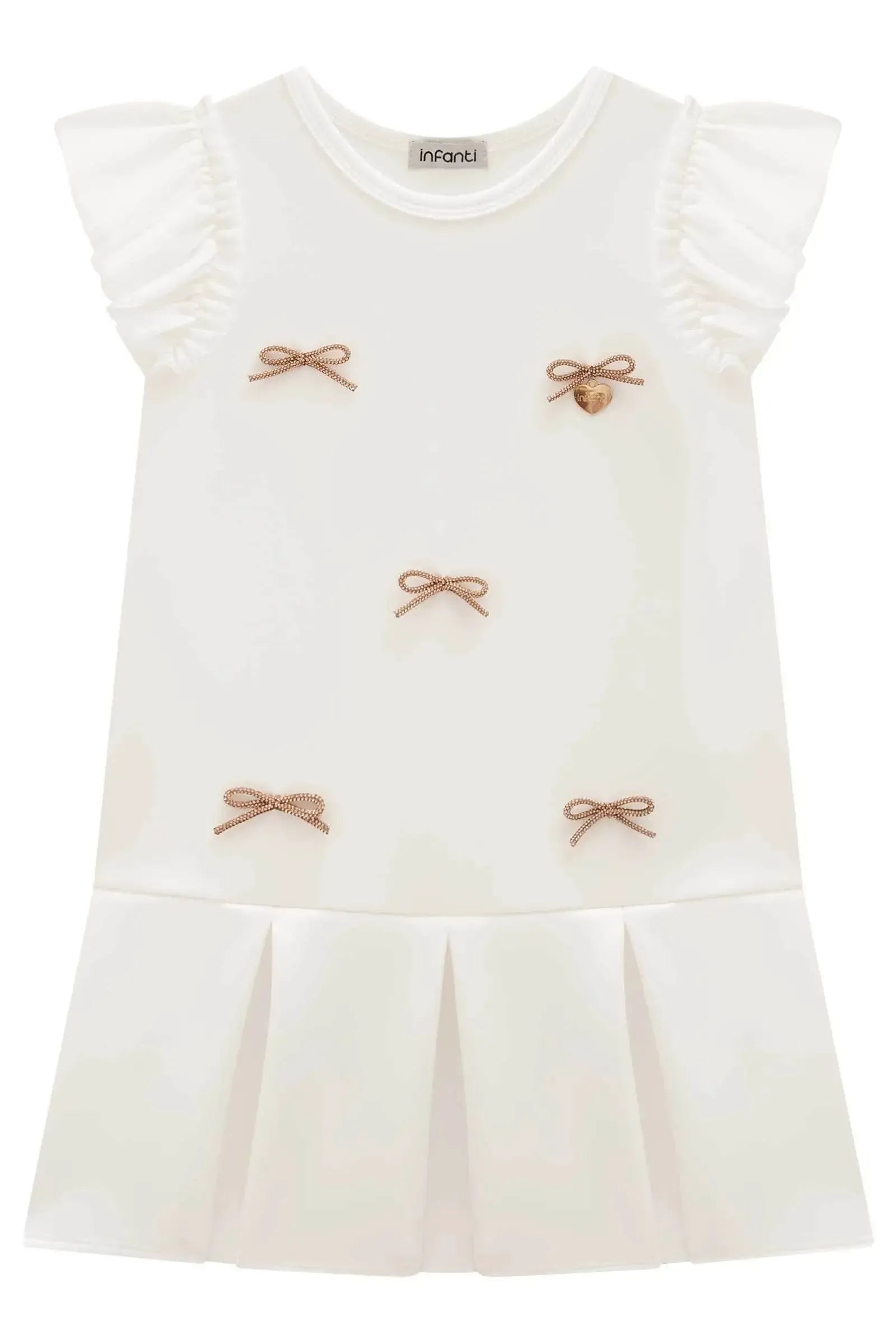 Vestido em Fly Tech e Tule 98772 Infanti Infantil Menina