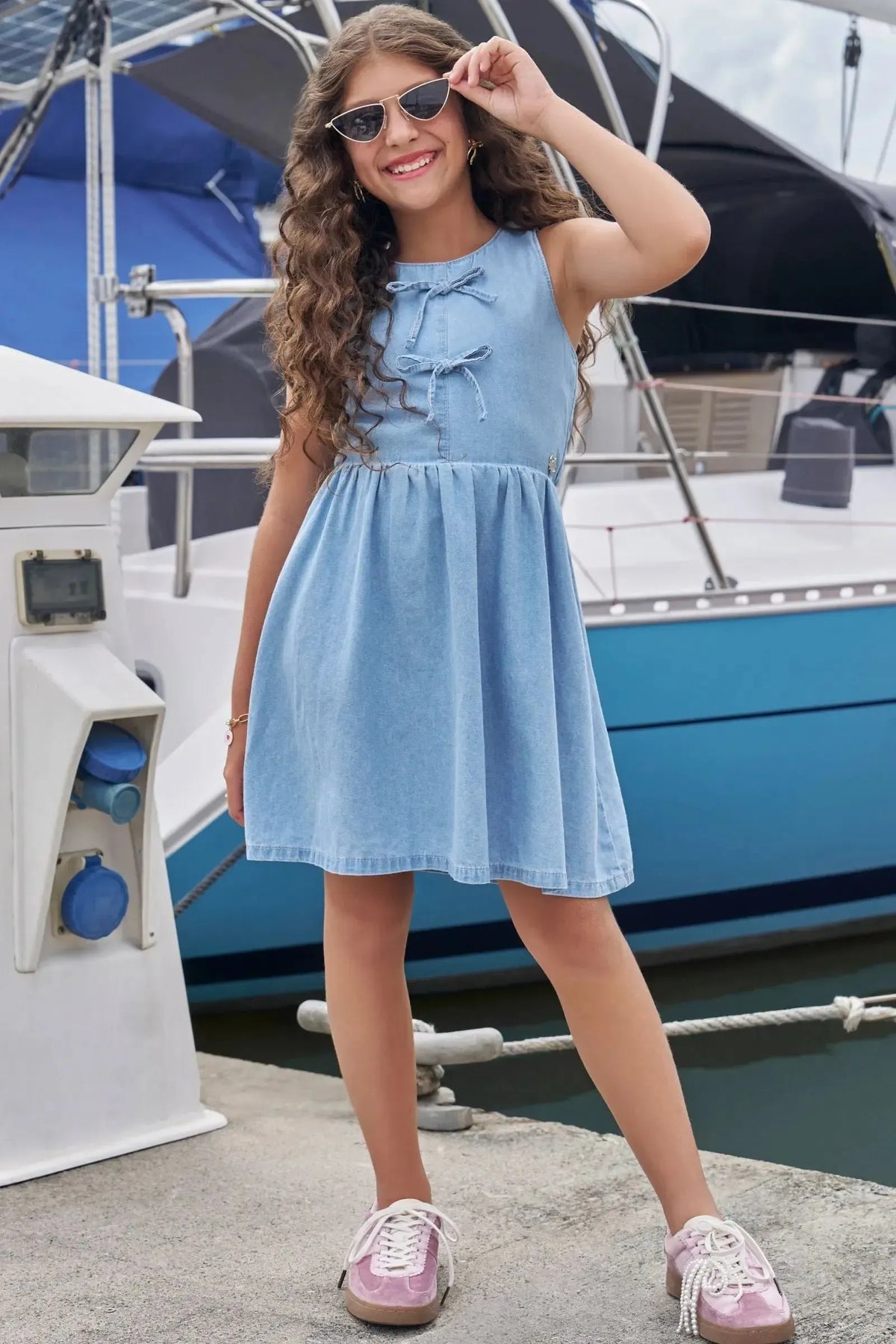 Vestido em Jeans Teca 98981 Lilimoon Teen Menina