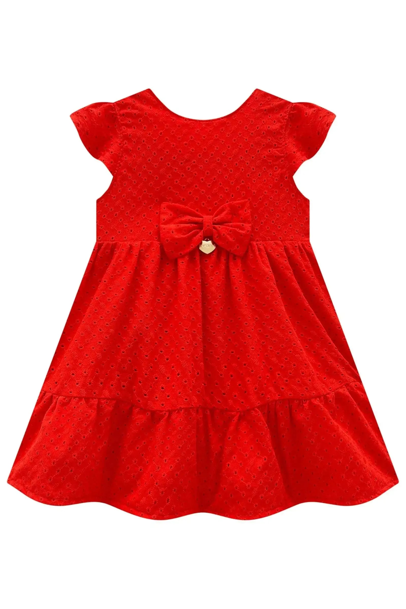 Vestido em Laise Bordada 98579 Infanti Bebê Menina