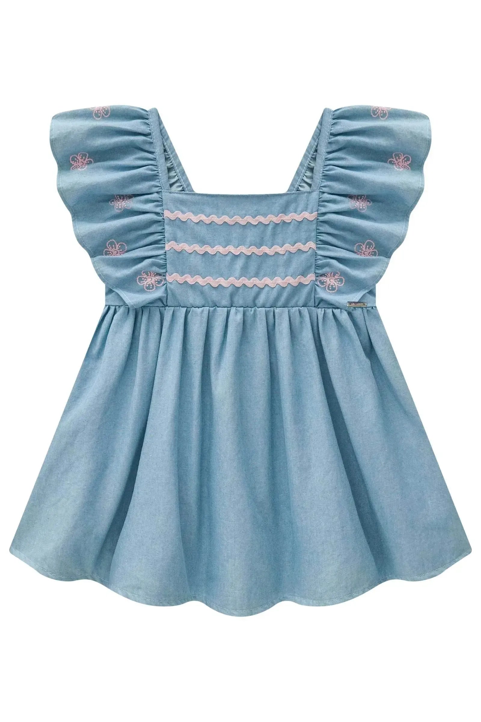 Vestido em Light Chambray 83644 Infanti Bebê Menina