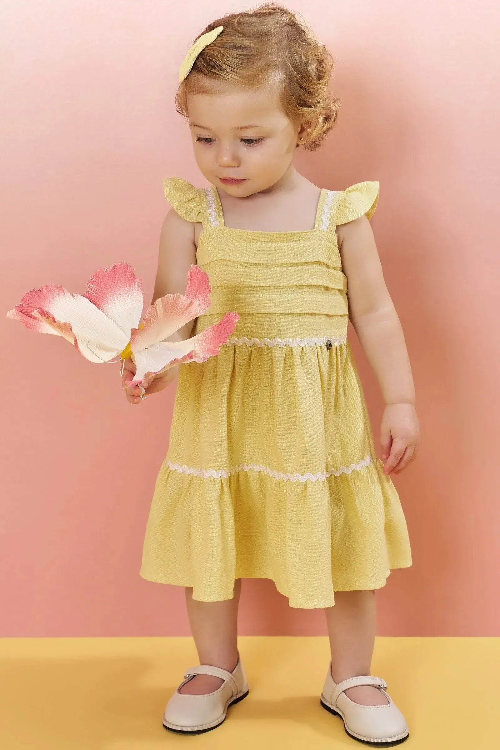 Vestido em Linho 83430 Infanti Bebê Menina