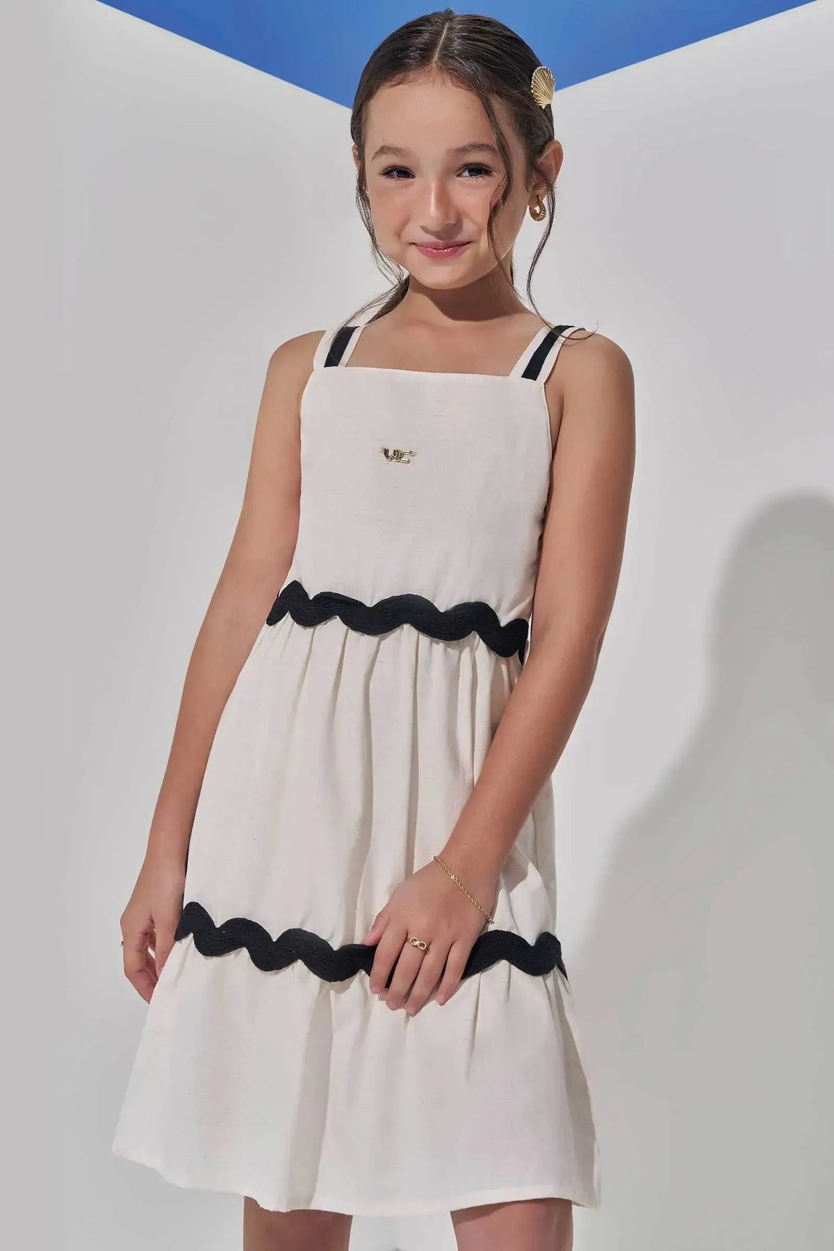 Vestido em Linho 98890 Vic Teen Menina