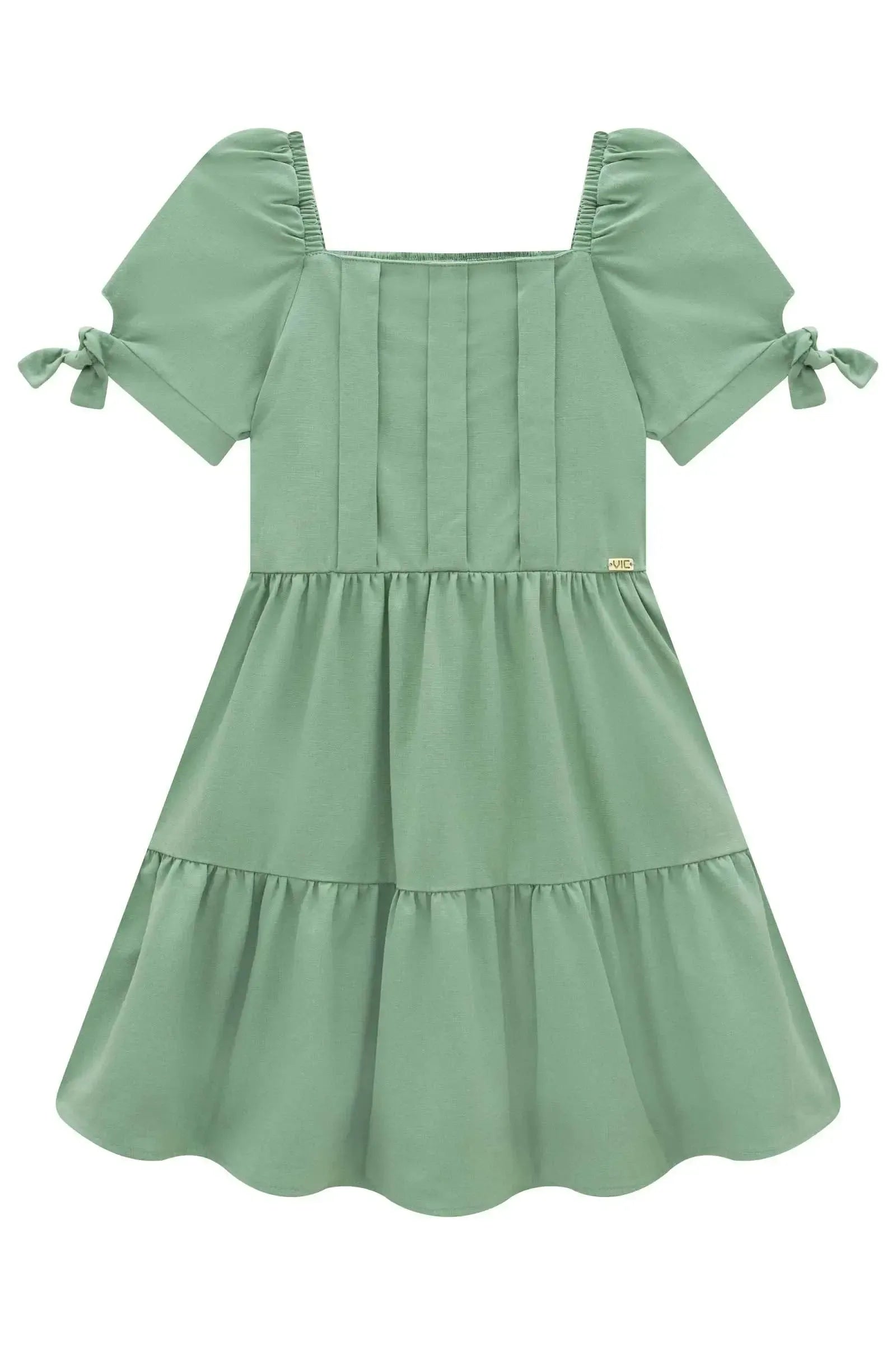 Vestido em Linho com Elastano 98888 Vic Teen Menina
