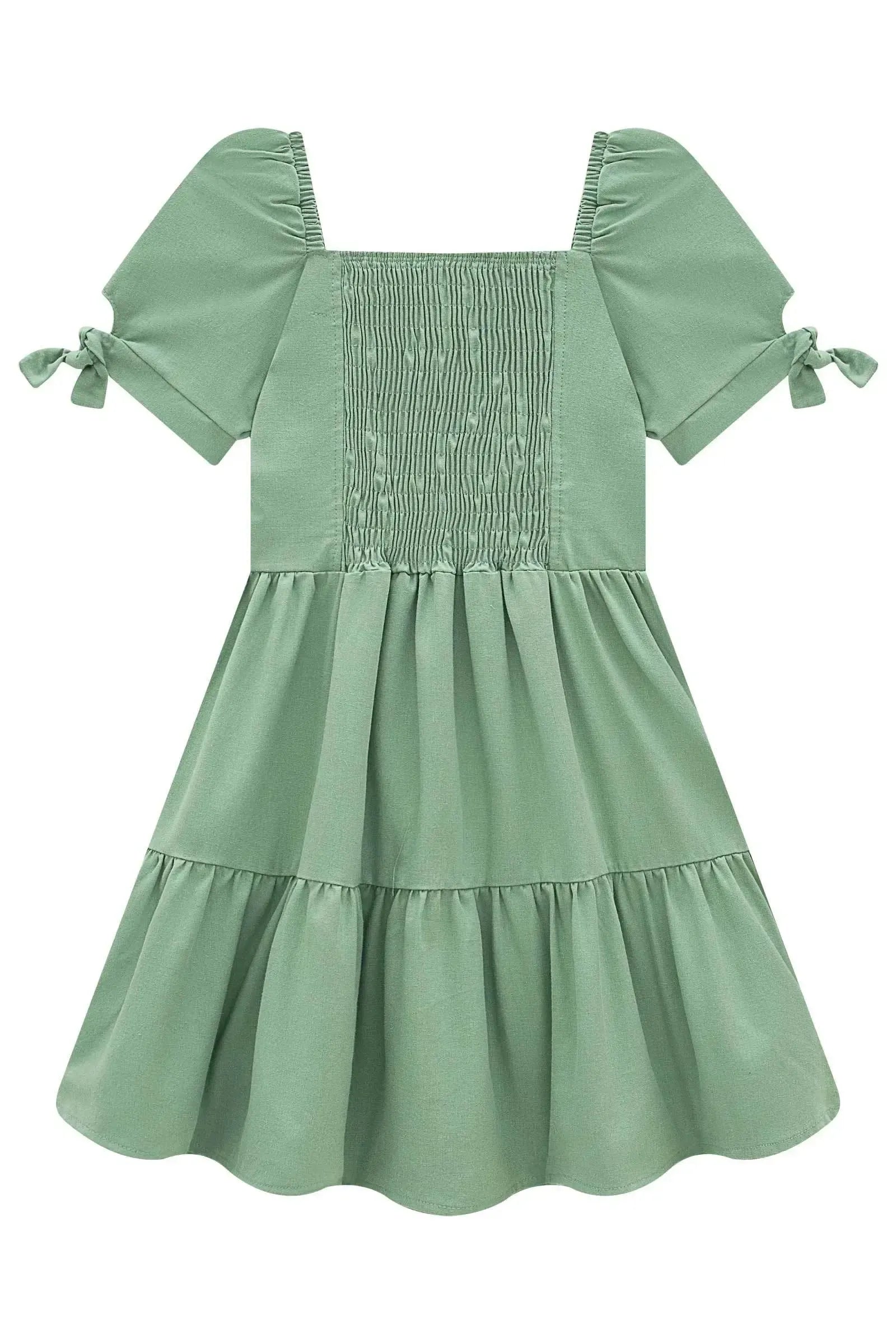 Vestido em Linho com Elastano 98888 Vic Teen Menina