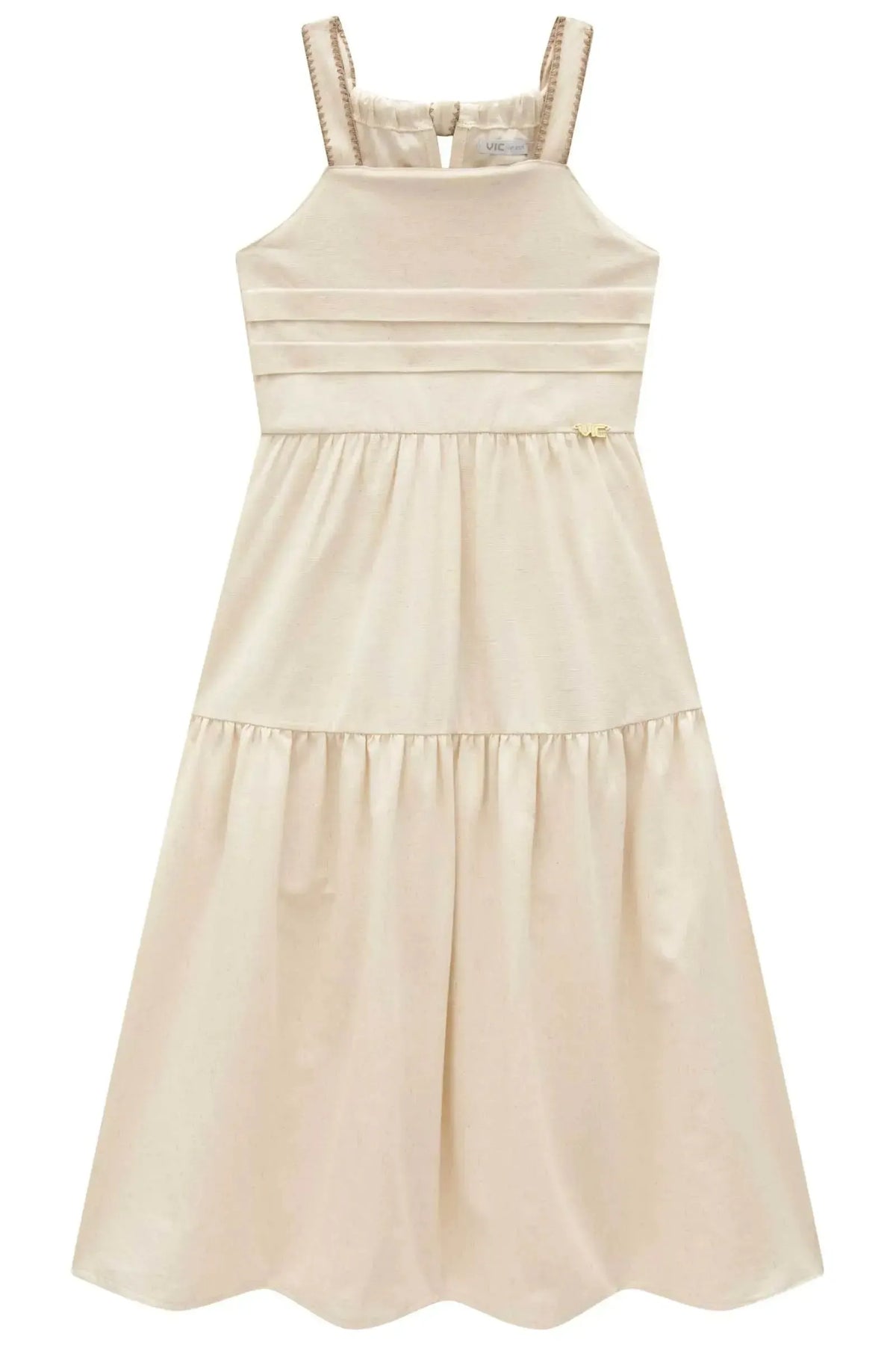 Vestido em Linho com Elastano 98896 Vic Teen Menina