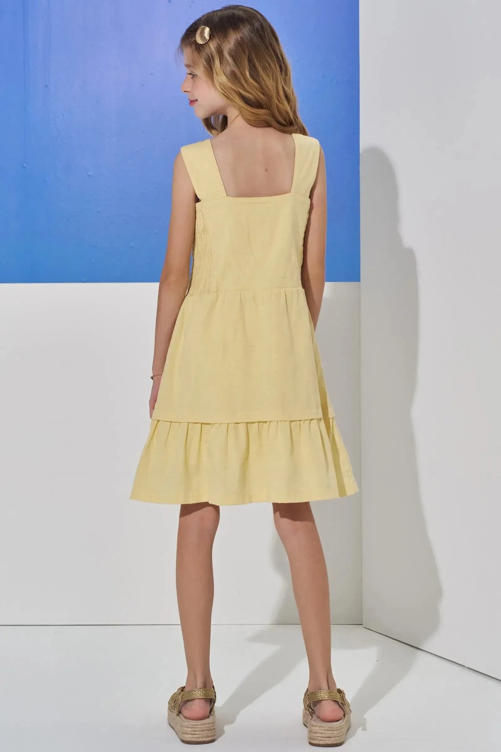 Vestido em Linho com Elastano 98874 Vic Teen Menina