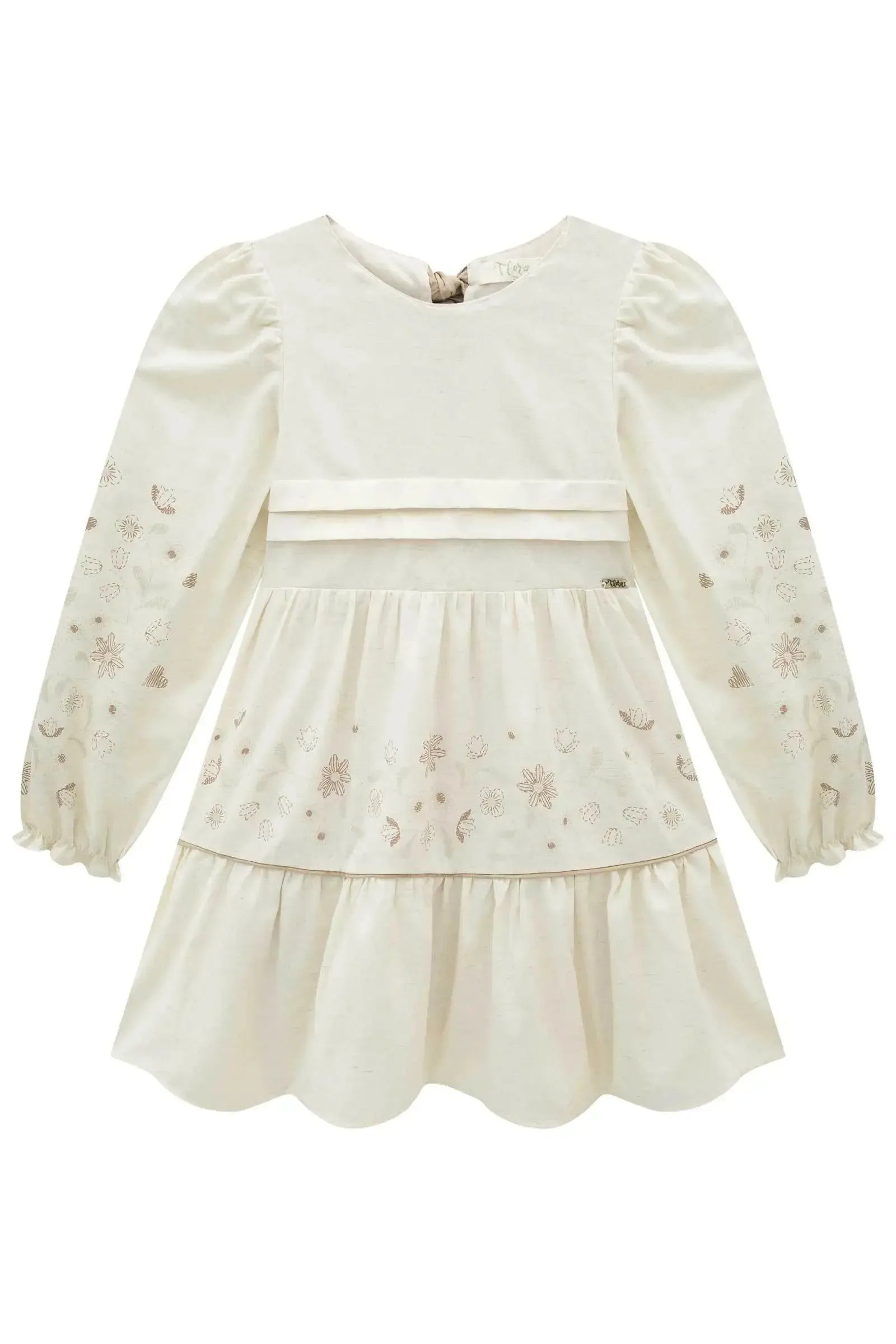 Vestido em Linho Deluxe 90925 Infanti Infantil Menina