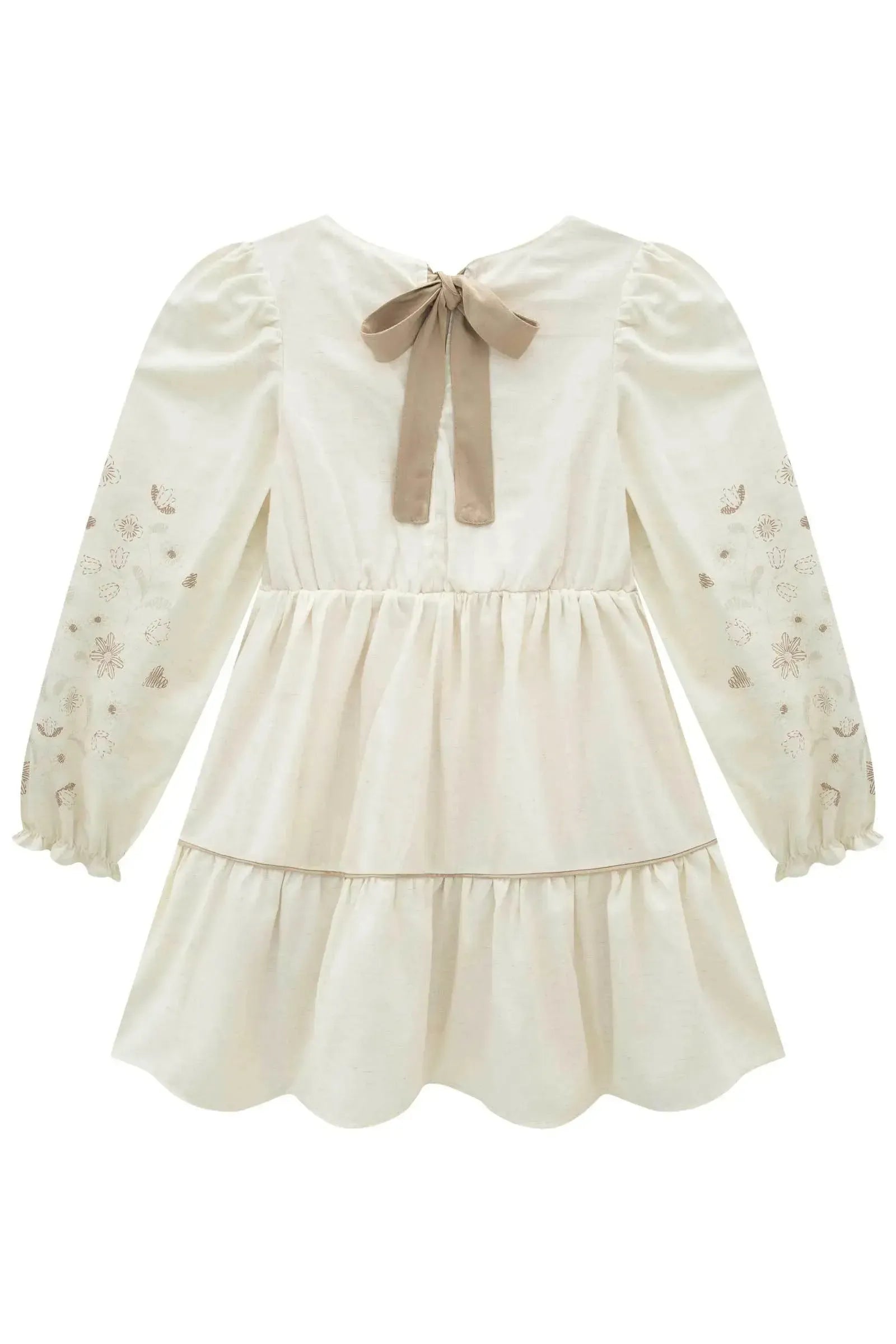 Vestido em Linho Deluxe 90925 Infanti Infantil Menina