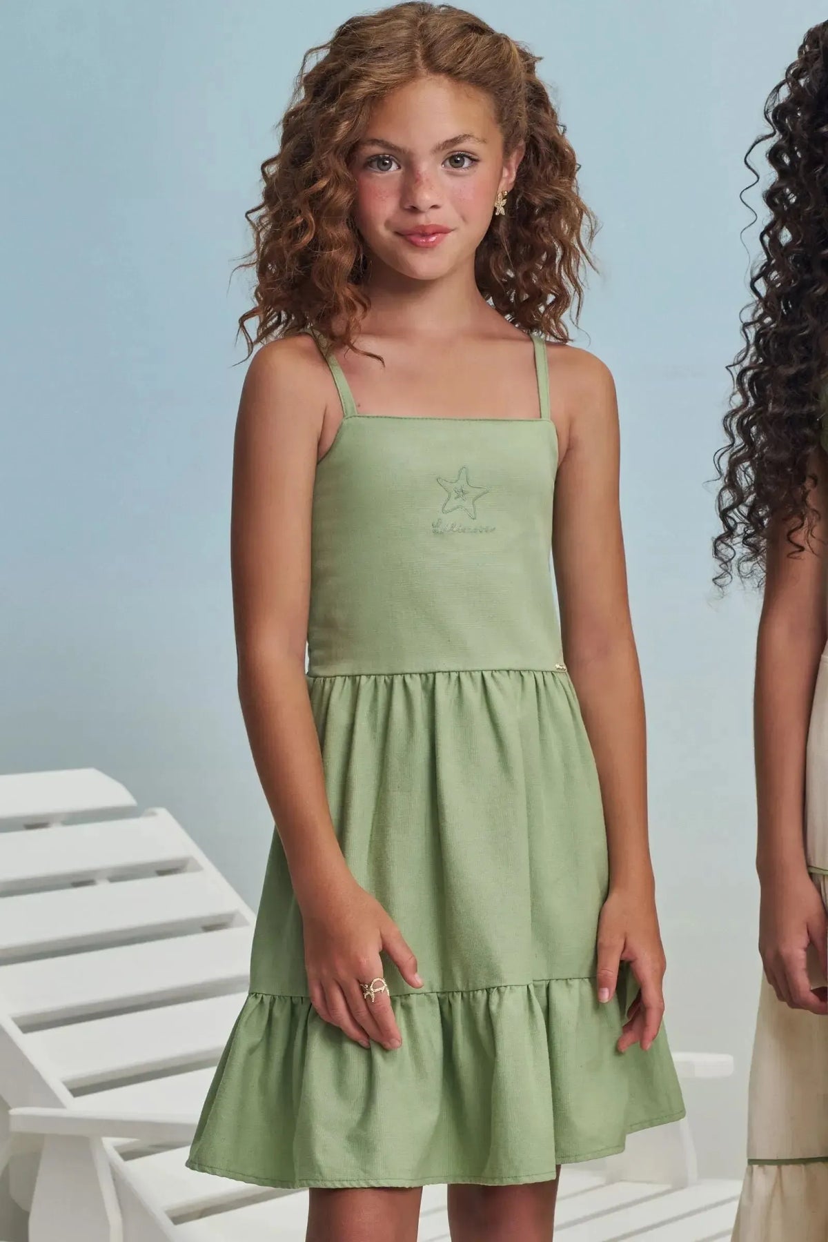 Vestido em Linho Santorini 99346 Lilimoon Teen Menina