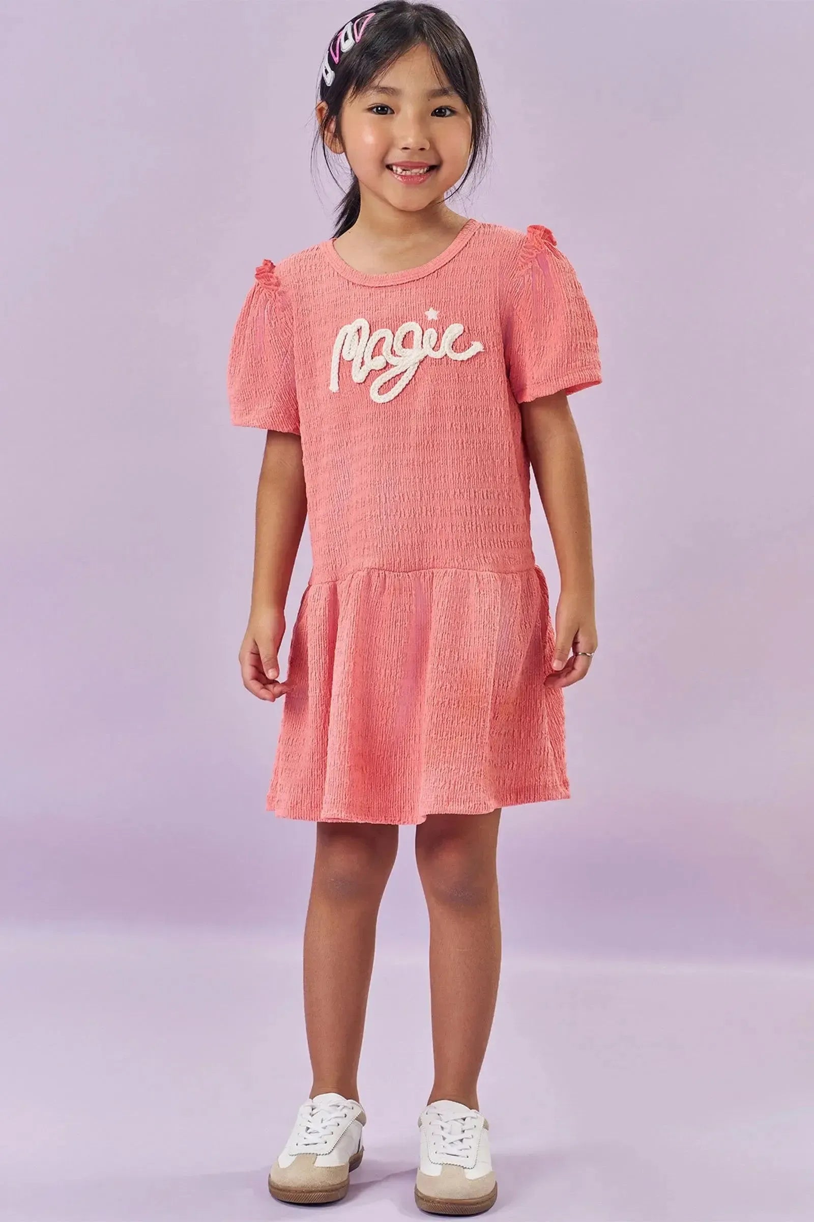 Vestido em Malha Enrugada 84558 Kukiê Infantil Menina