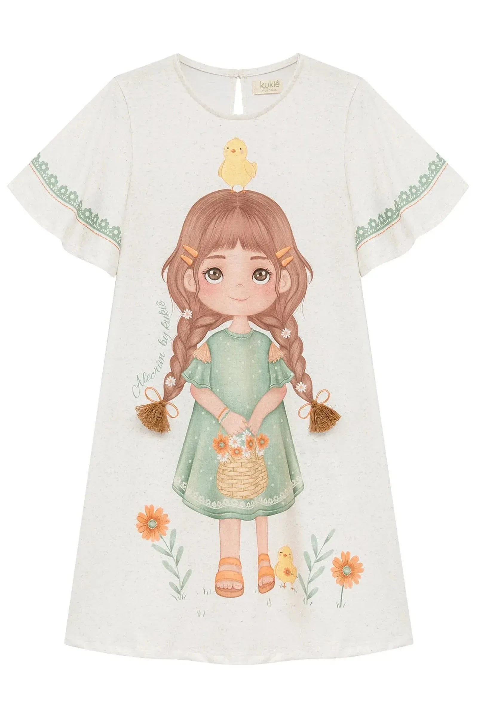 Vestido em Malha Fresh 94256 Kukiê Infantil Menina
