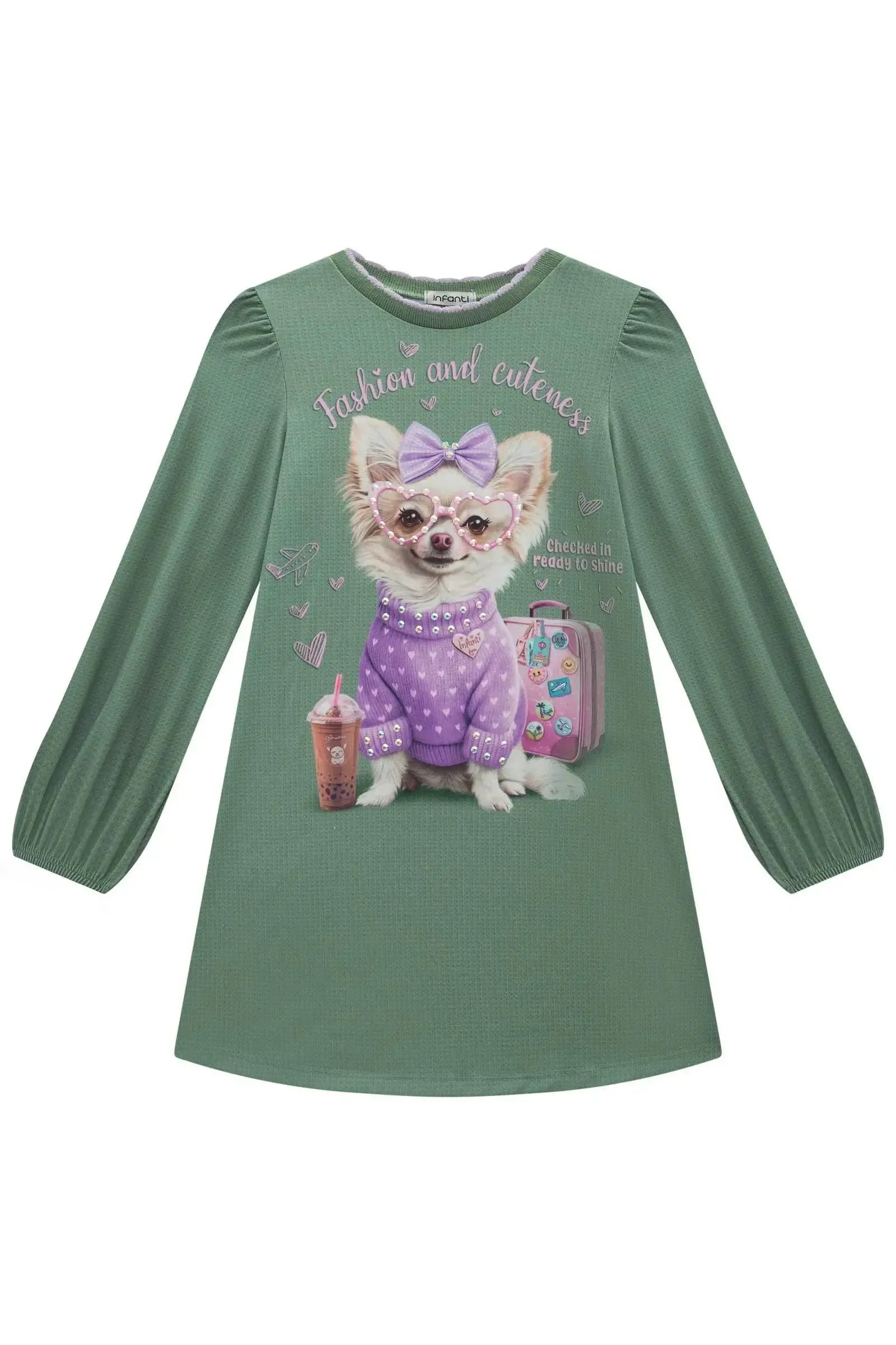 Vestido em Malha Fresh 89210 Infanti Infantil Menina