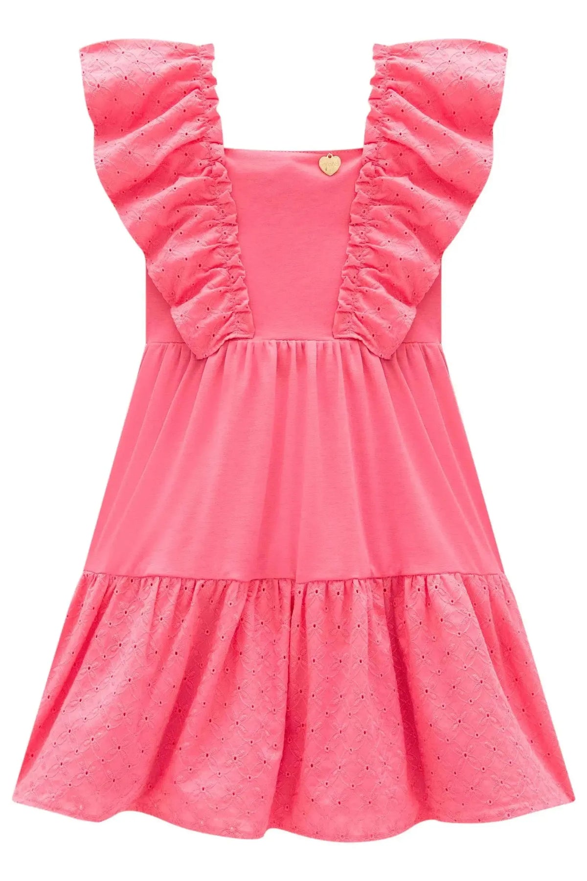 Vestido em Malha Fresh e Laise Verano 96783 Infanti Infantil Menina