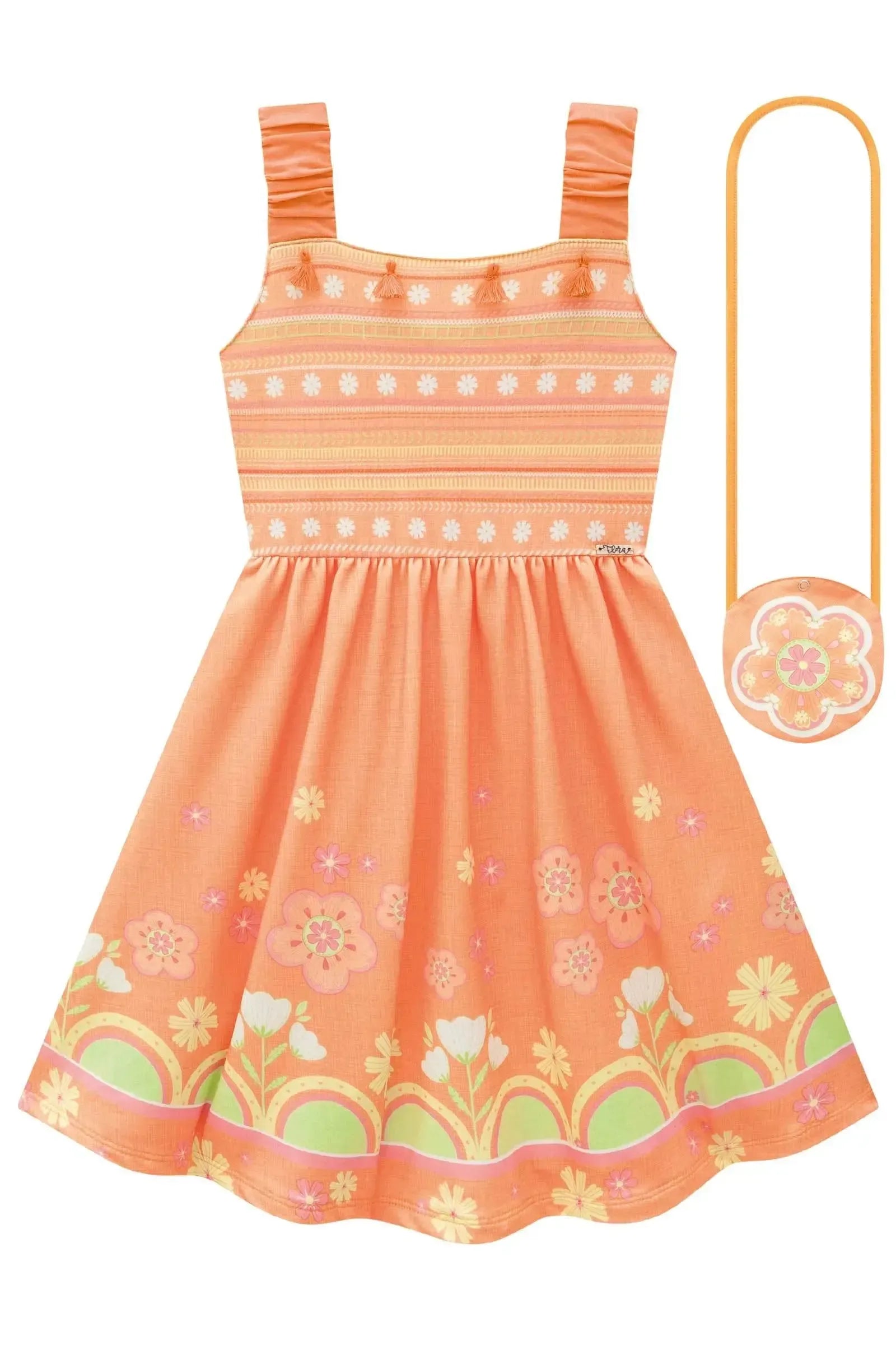 Vestido em Malha Power. Acompanha Bolsa 82989 Infanti Infantil Menina