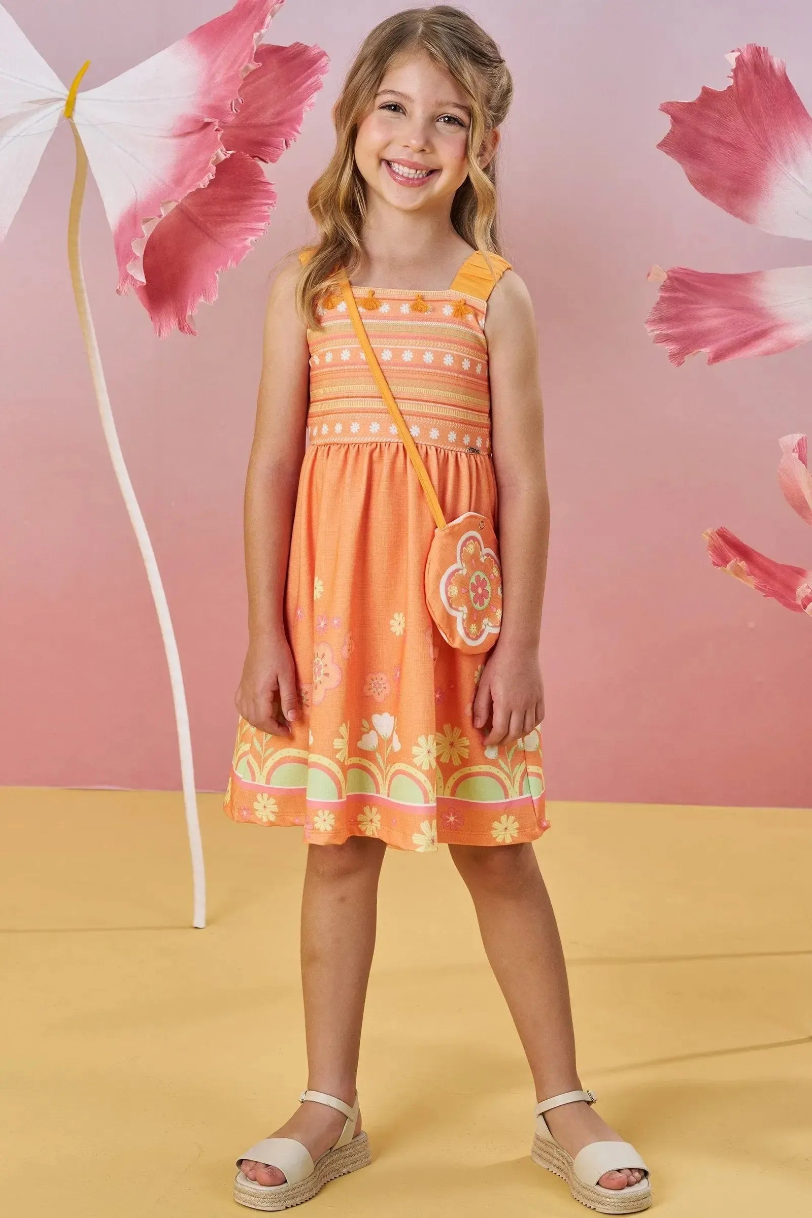 Vestido em Malha Power. Acompanha Bolsa 82989 Infanti Infantil Menina