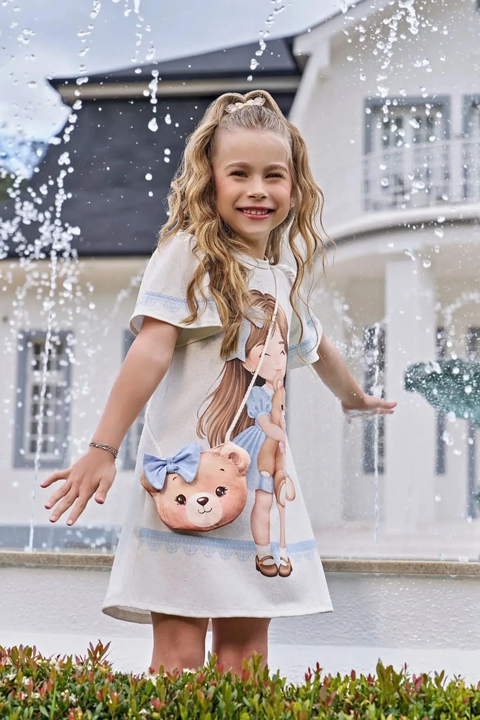 Vestido em Malha Power. Acompanha Bolsa 96674 Infanti Infantil Menina