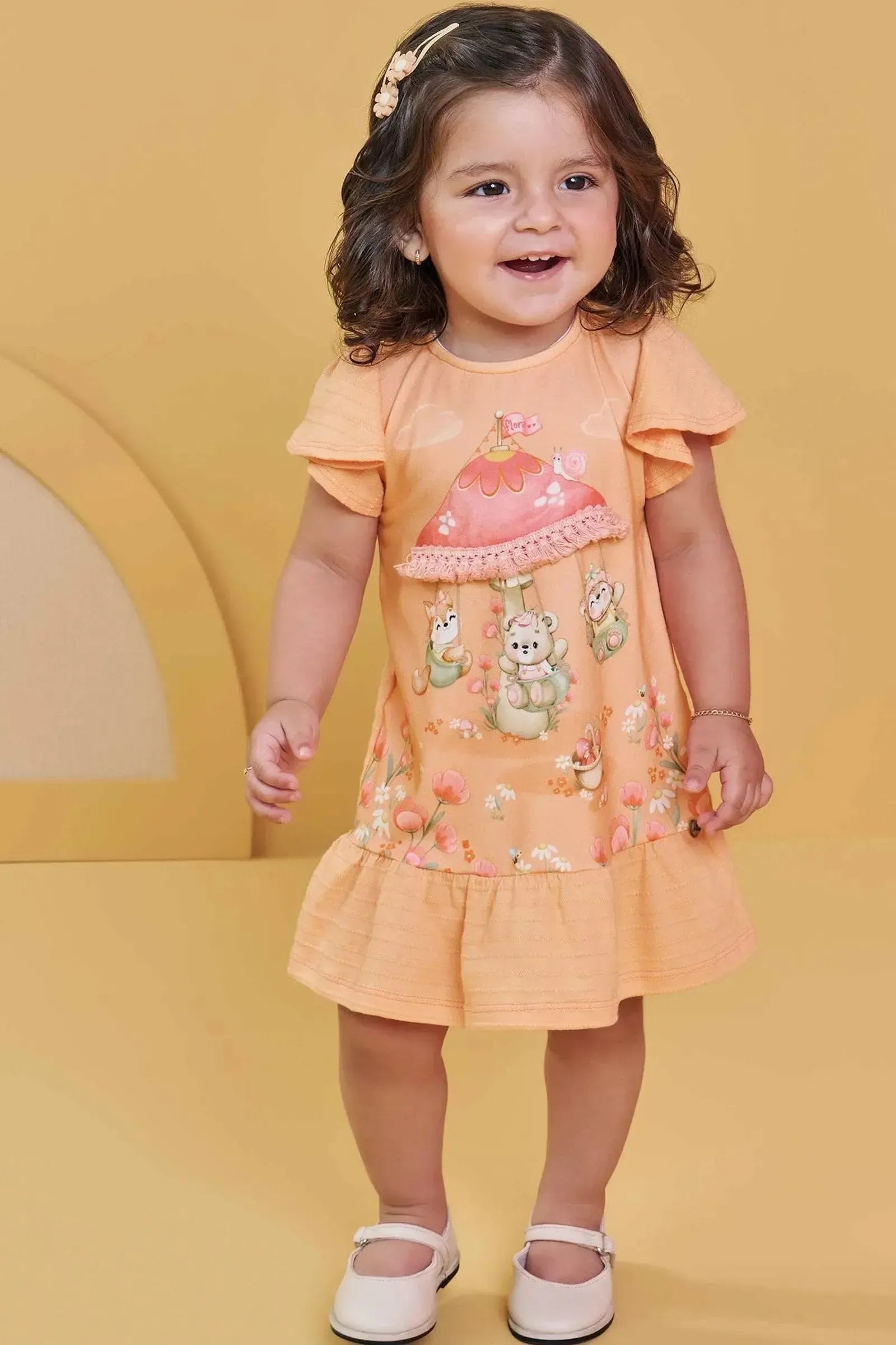 Vestido em Malha Textura 83152 Infanti Bebê Menina