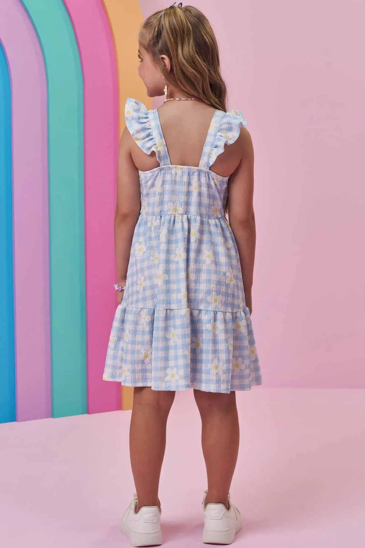 Vestido em Malha Textura 98457 Kukiê Infantil Menina