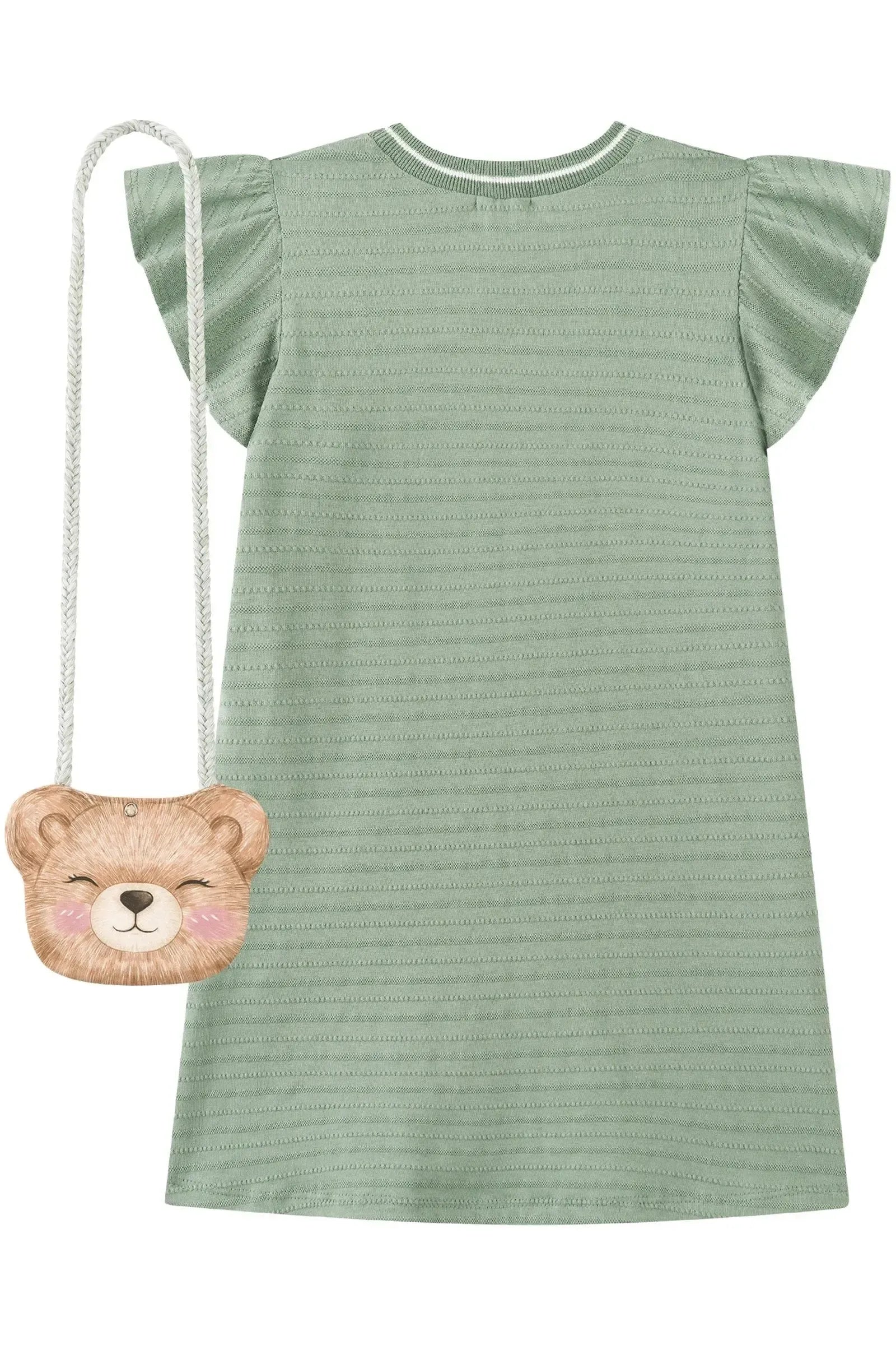 Vestido em Malha Textura (acompanha Bolsa) 93738 Kukiê Infantil Menina