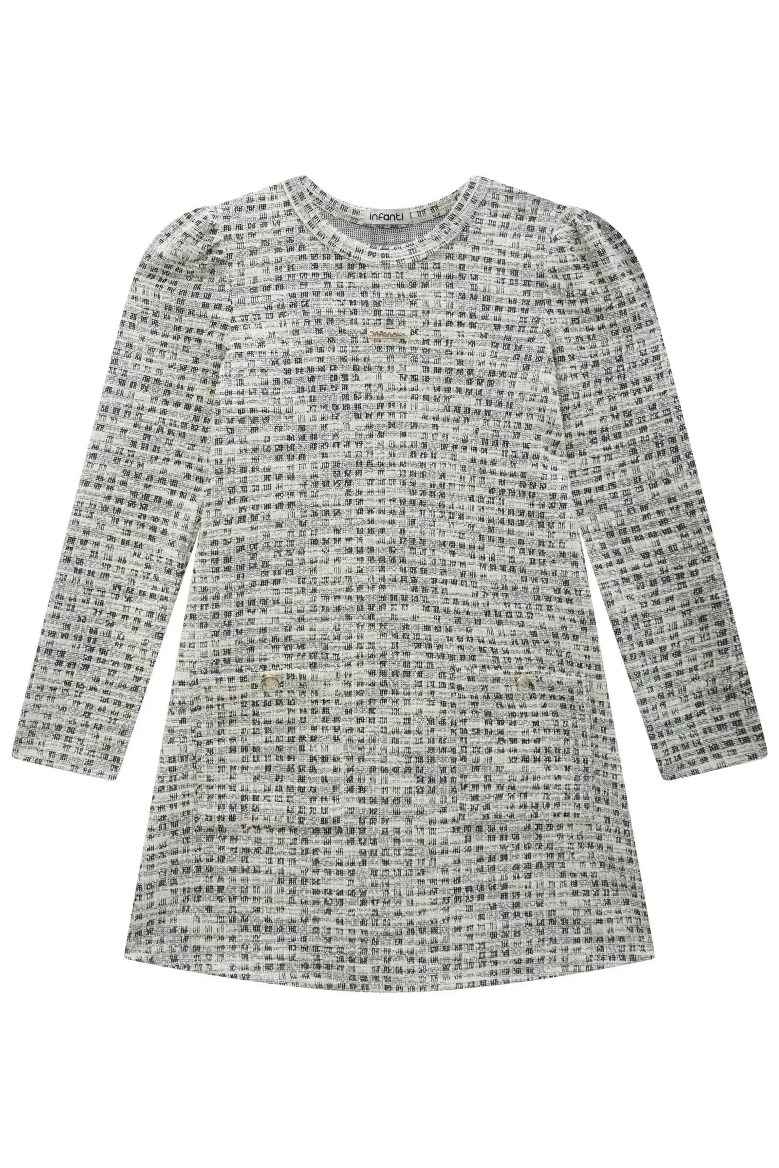 Vestido em Malha Tweed 90333 Infanti Infantil Menina