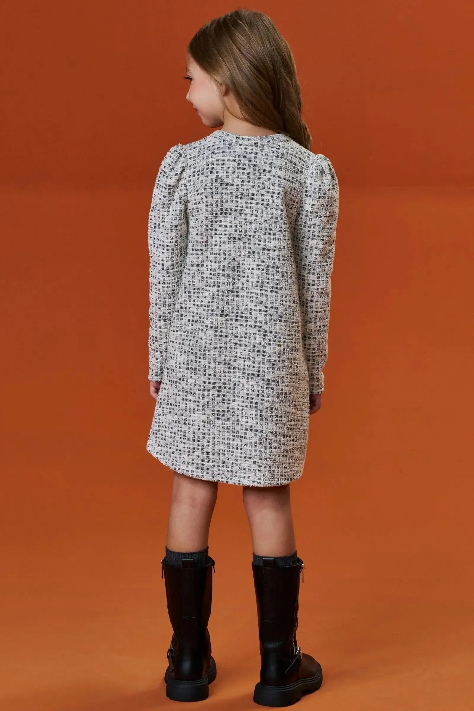 Vestido em Malha Tweed 90333 Infanti Infantil Menina