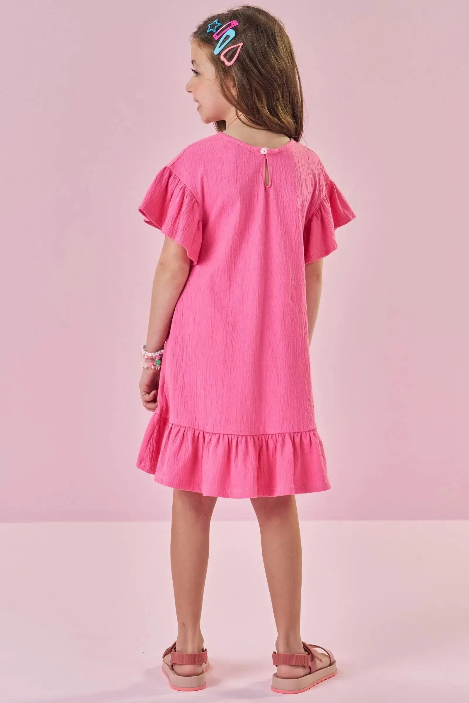 Vestido em Malha Wave 88081 Kukiê Infantil Menina