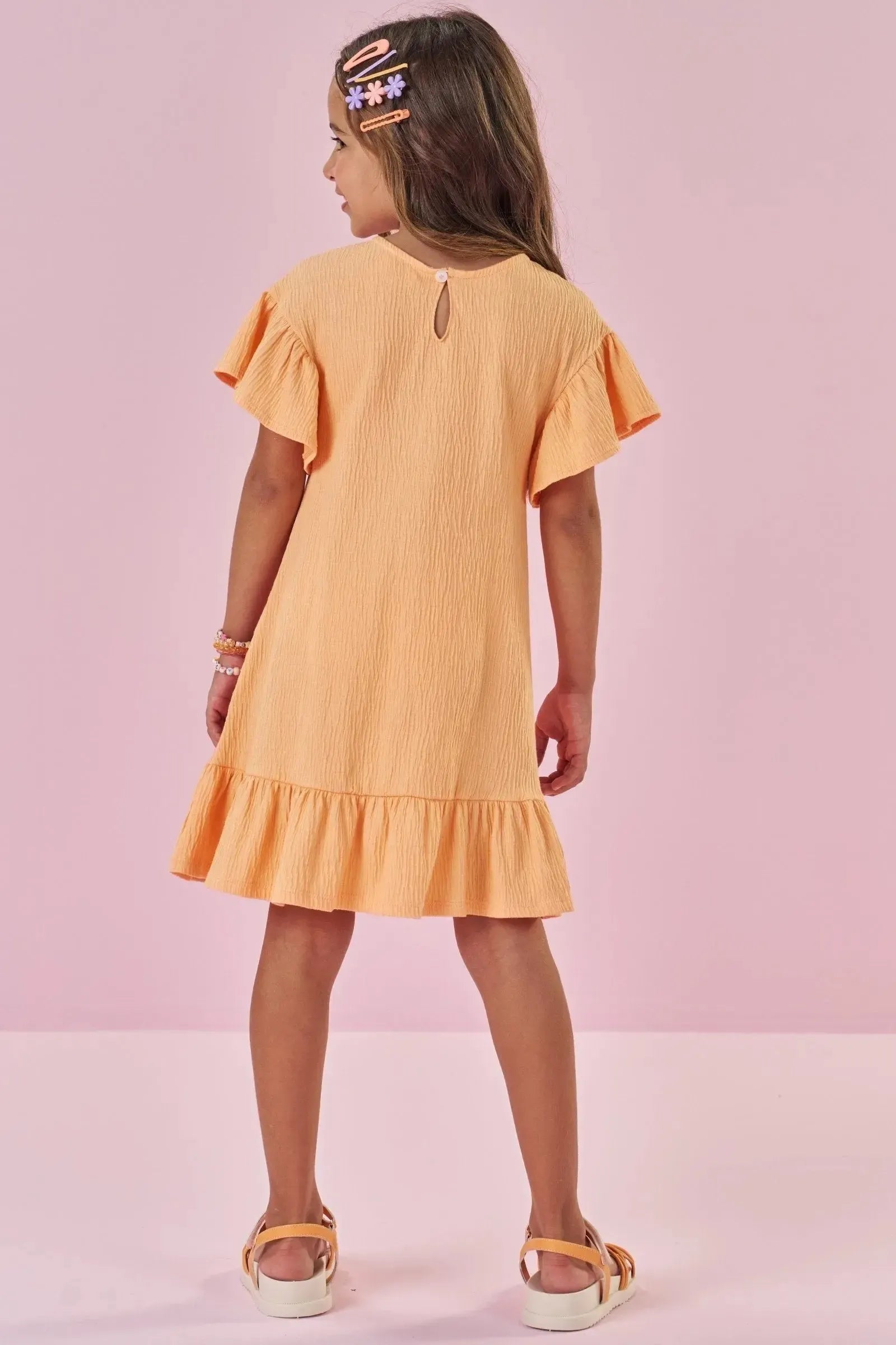 Vestido em Malha Wave 88718 Kukiê Infantil Menina