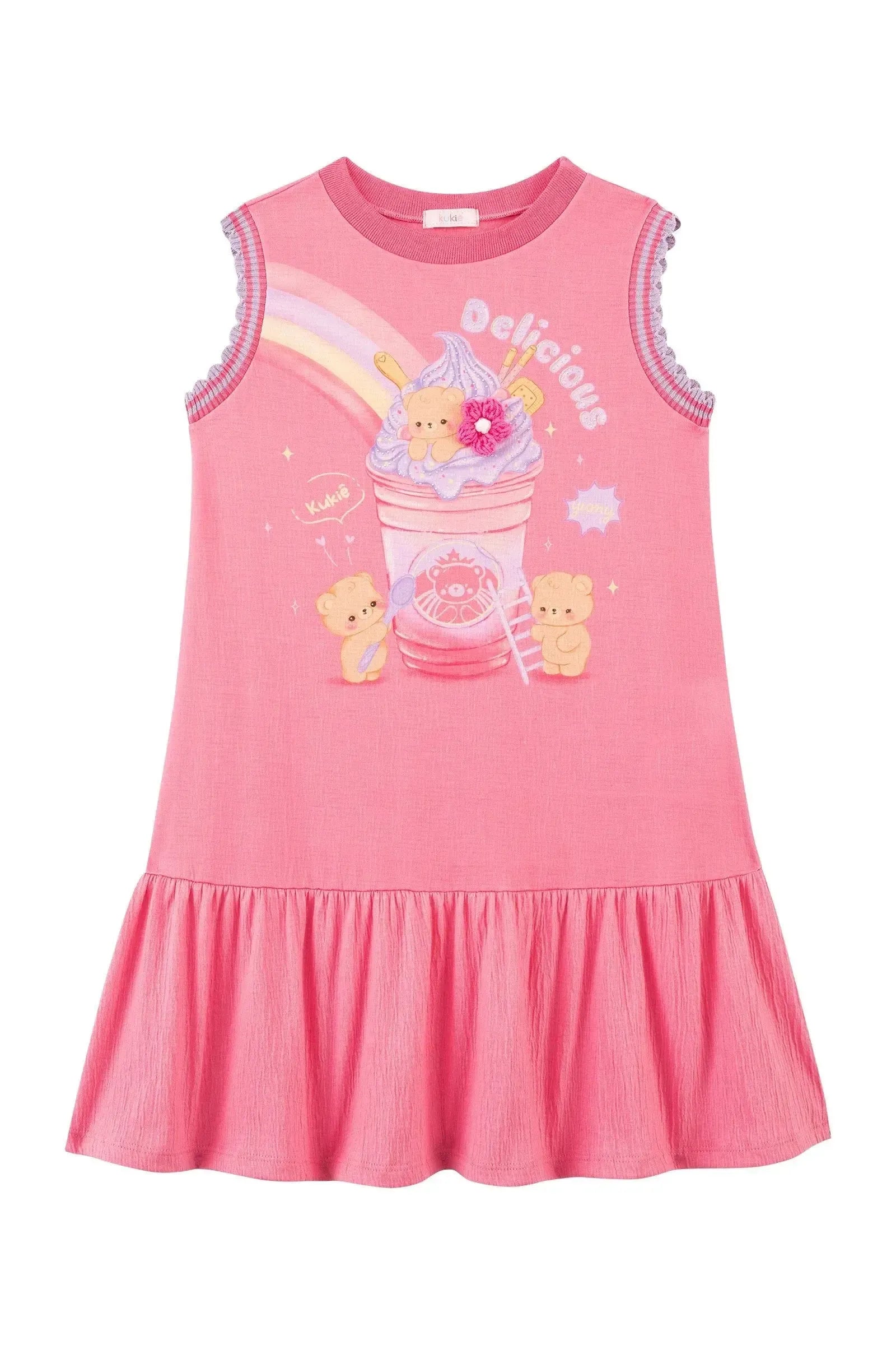 Vestido em Malha Wave 93694 Kukiê Infantil Menina