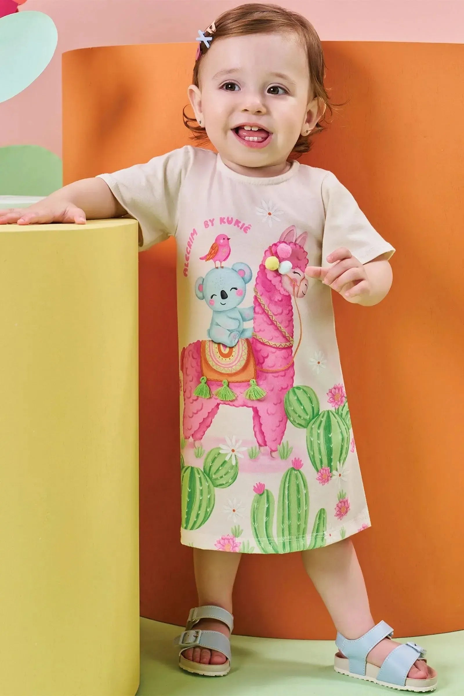 Vestido em Meia Malha 85021 Kukiê Bebê Menina