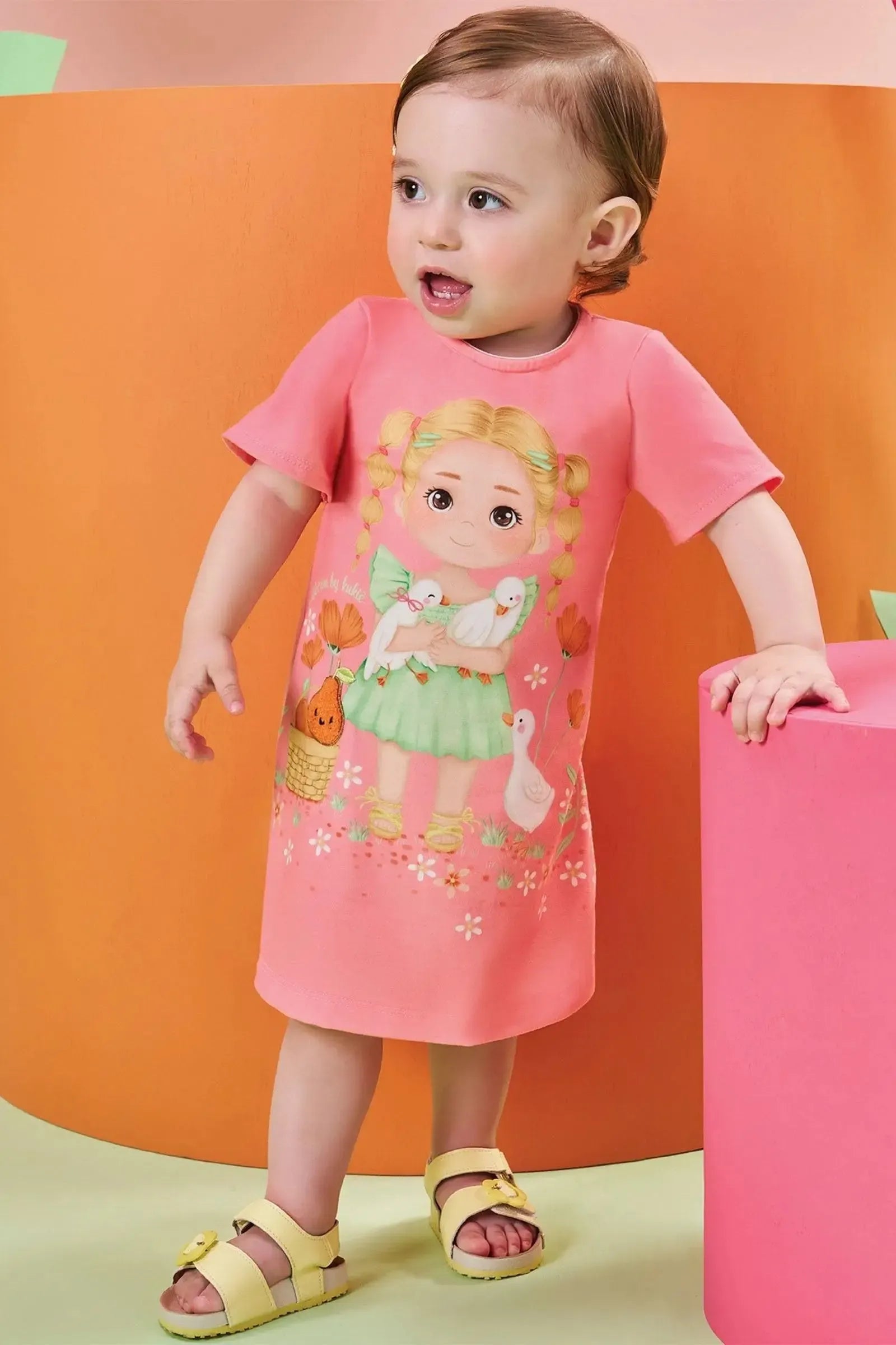 Vestido em Meia Malha 85028 Kukiê Bebê Menina