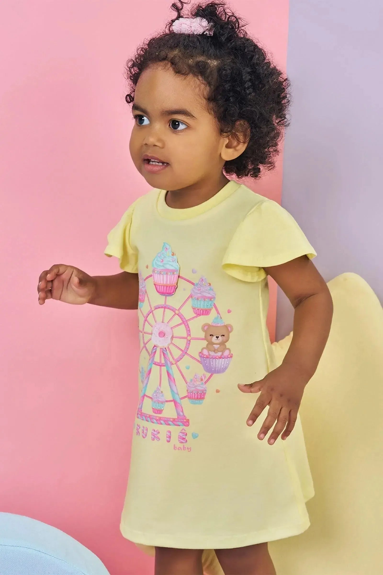 Vestido em Meia Malha 85122 Kukiê Bebê Menina