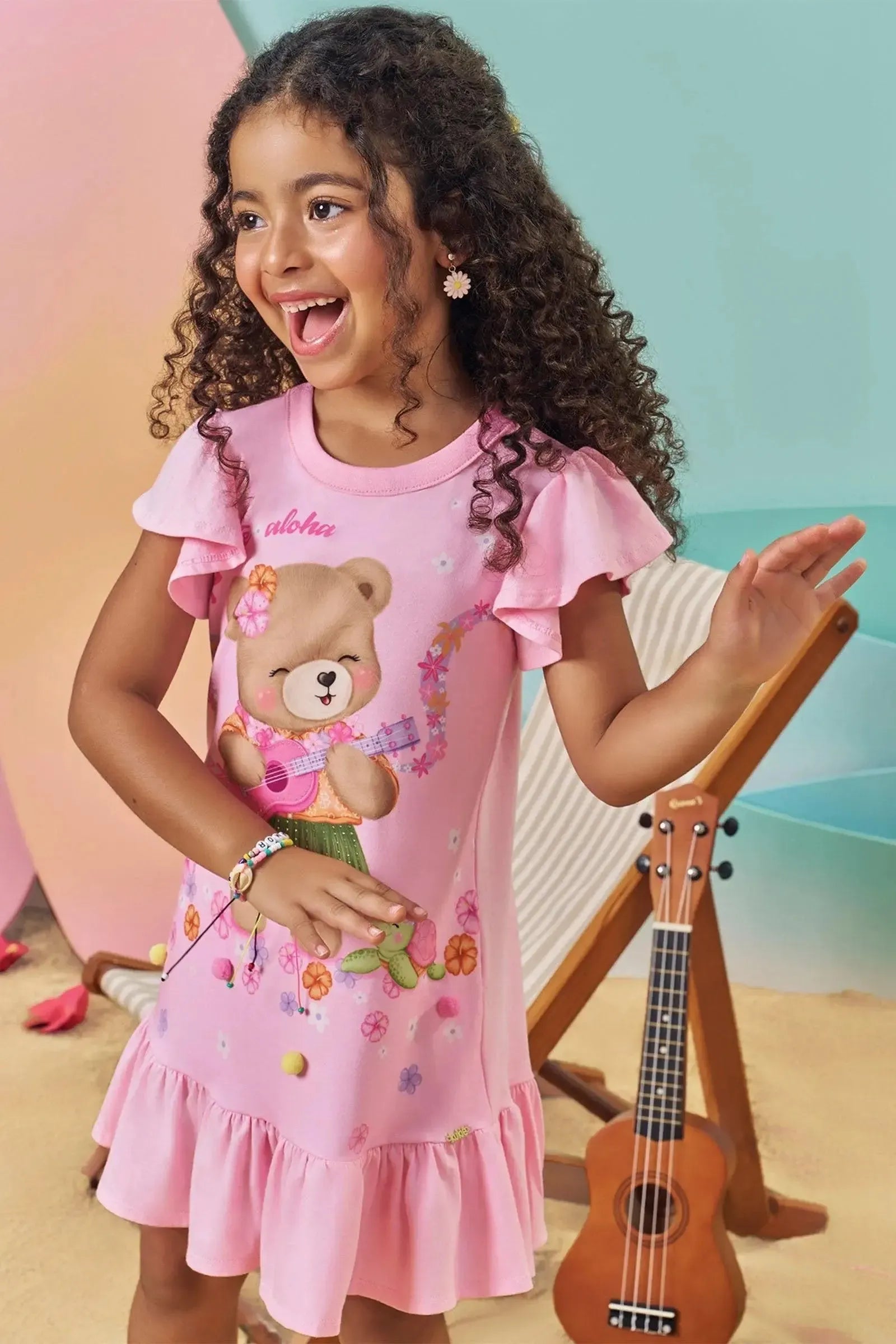 Vestido em Meia Malha 85194 Kukiê Infantil Menina