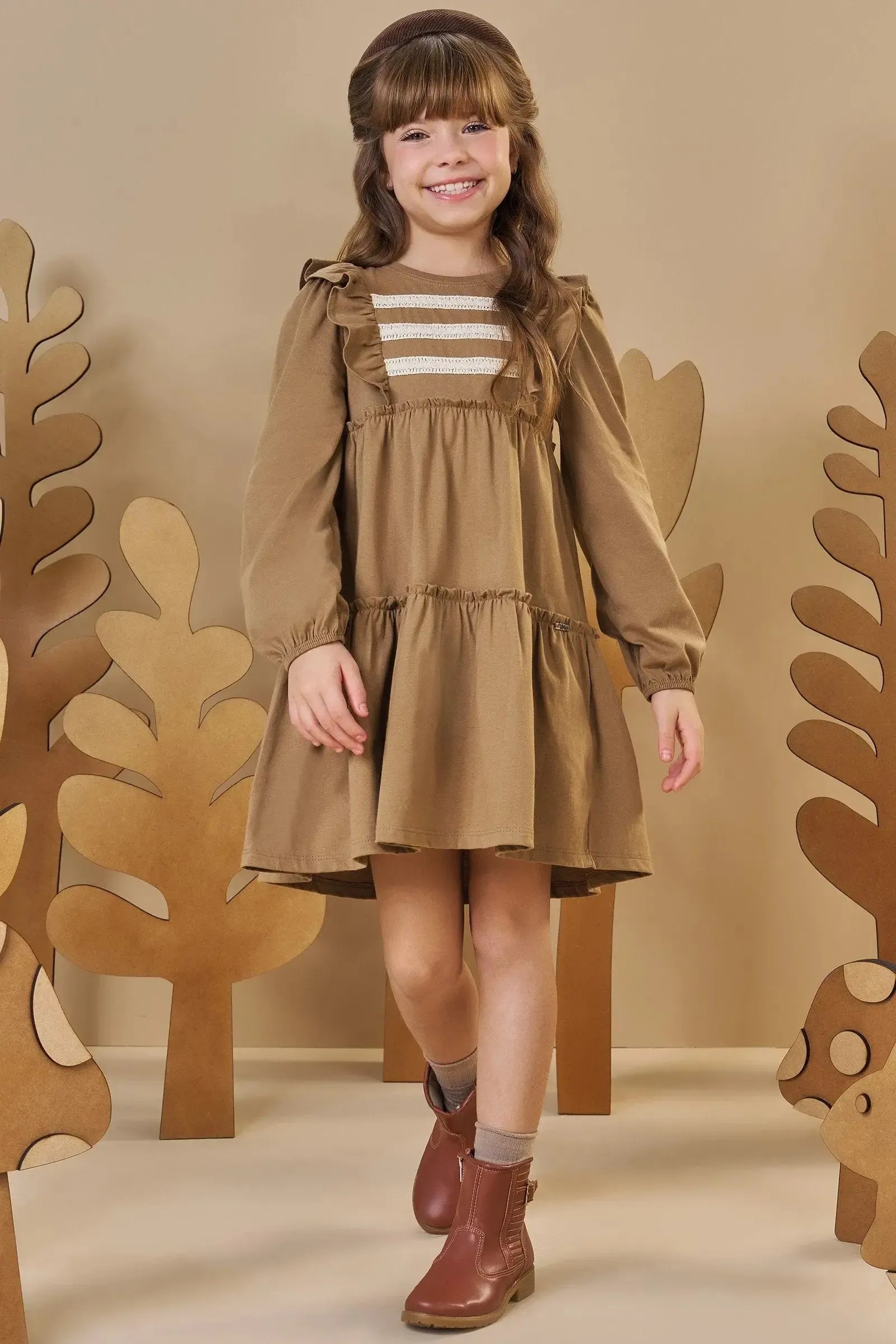 Vestido em Meia Malha 90512 Infanti Infantil Menina