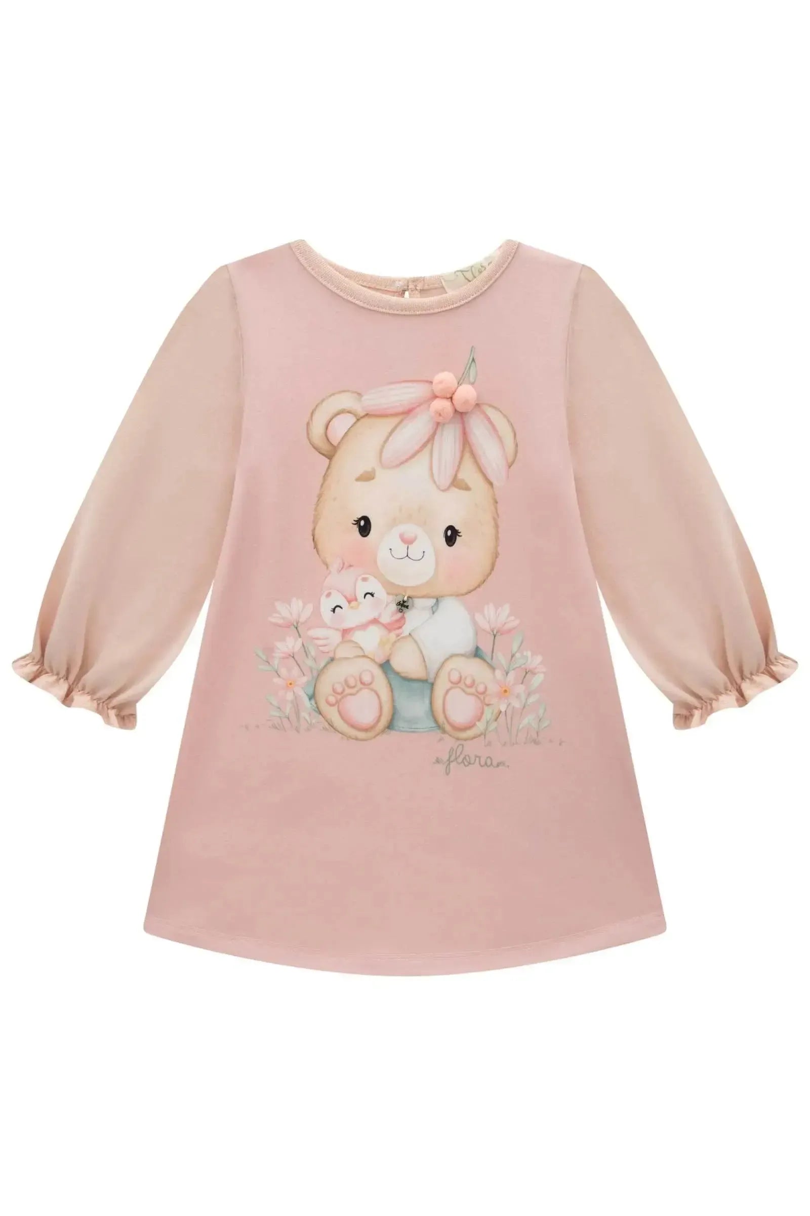 Vestido em Meia Malha 90698 Infanti Bebê Menina
